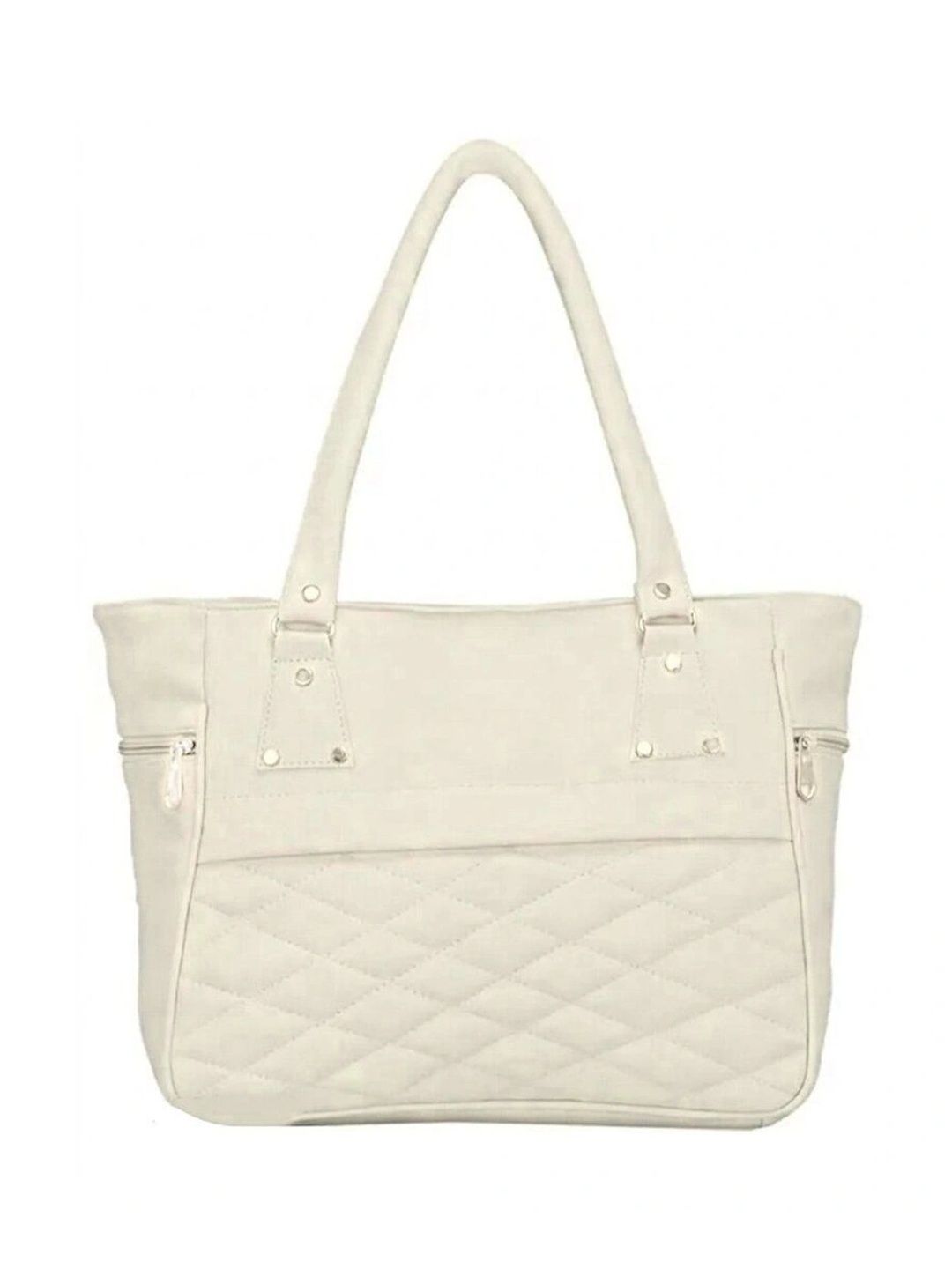TURBOMAX Textured PU Structured Tote Bag with Quilted-picture-29
