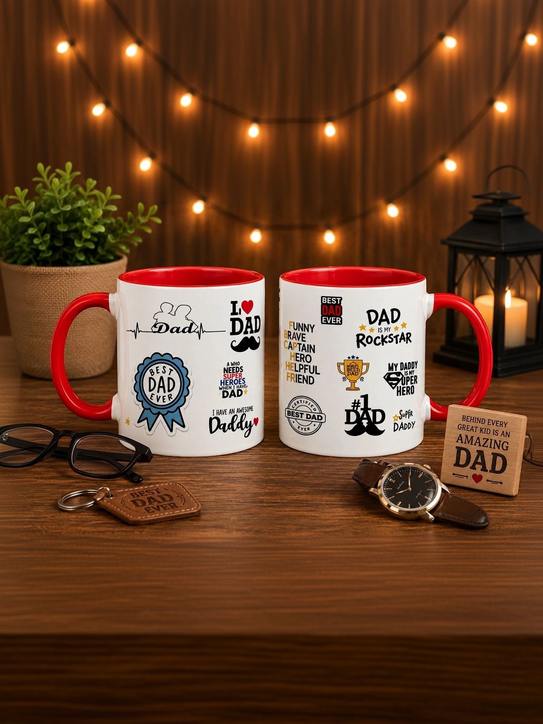 TAJNAN Red Text or Slogans Printed Ceramic Glossy Mugs Set of Cups and Mugs-picture-21