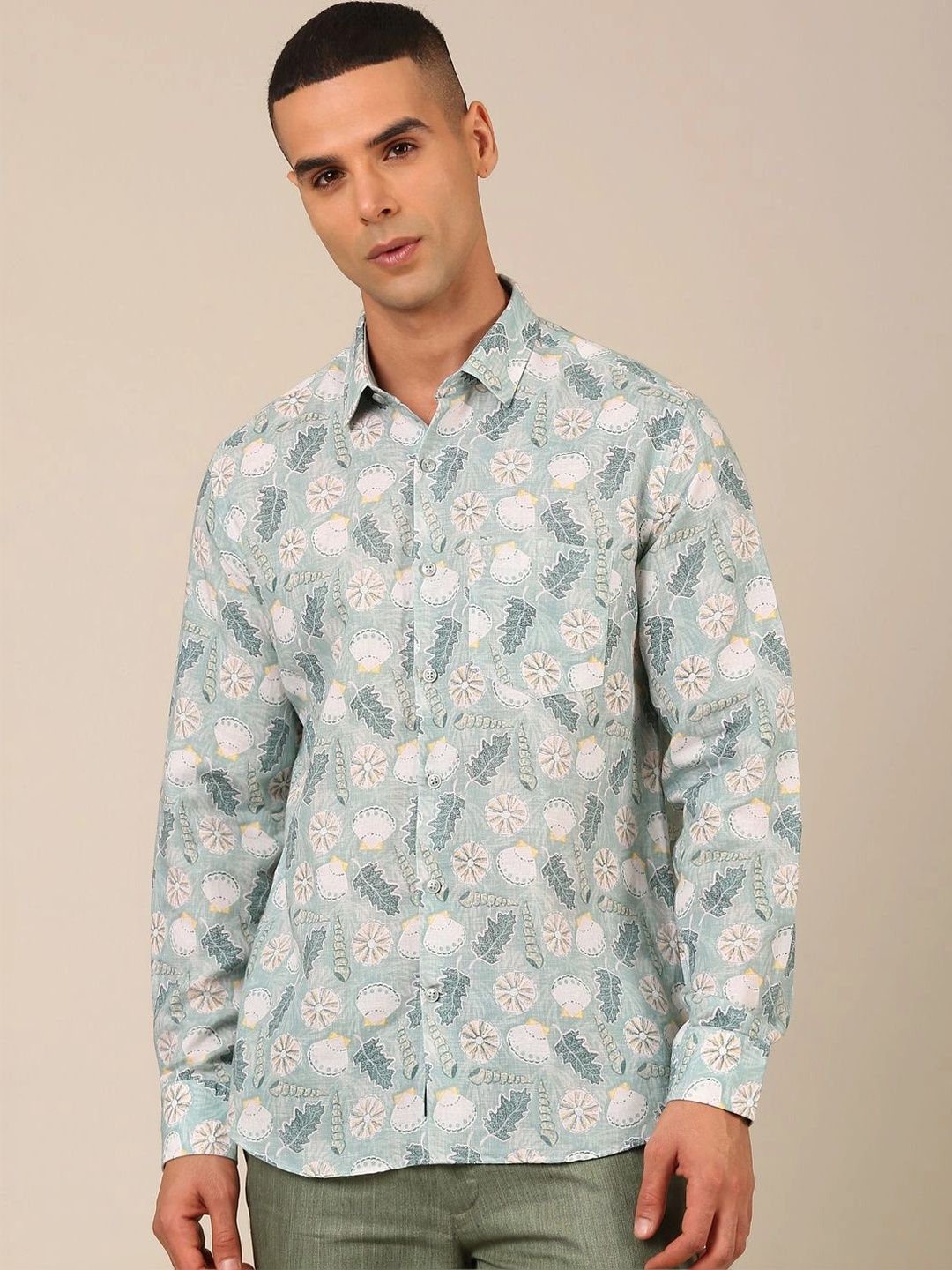 Linen Club Men Contemporary Printed Casual Shirt-picture-18