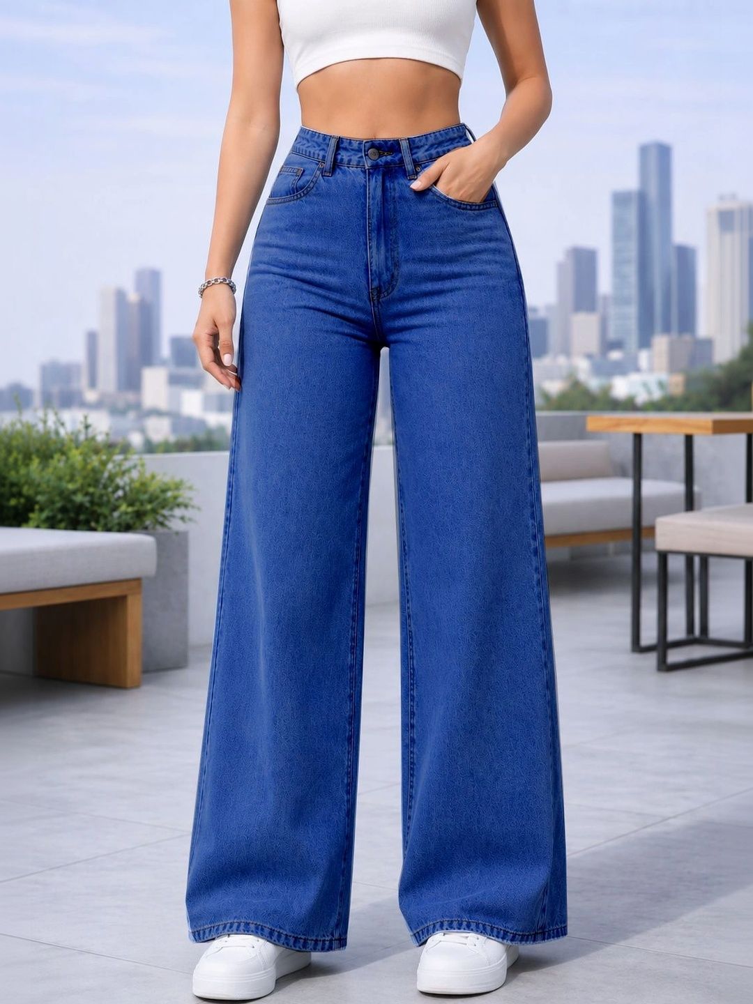 P.X.5 Women Comfort Straight Fit High-Rise Light Fade Stretchable Jeans-picture-16