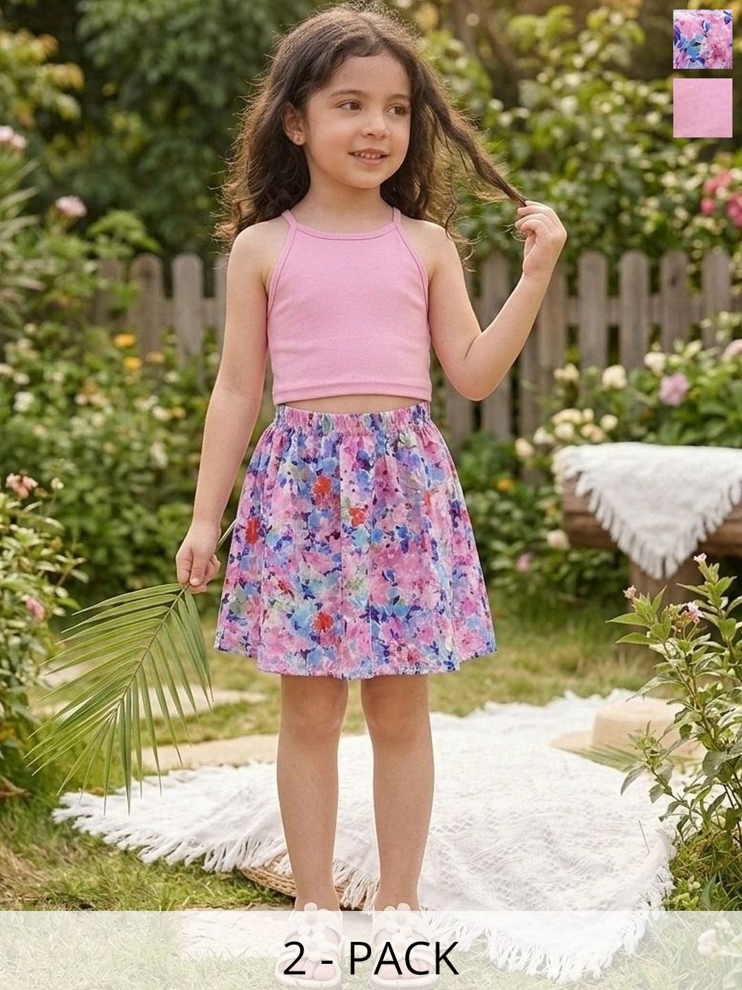 PATTZALA Girls Floral Printed A-Line Dress-picture-12