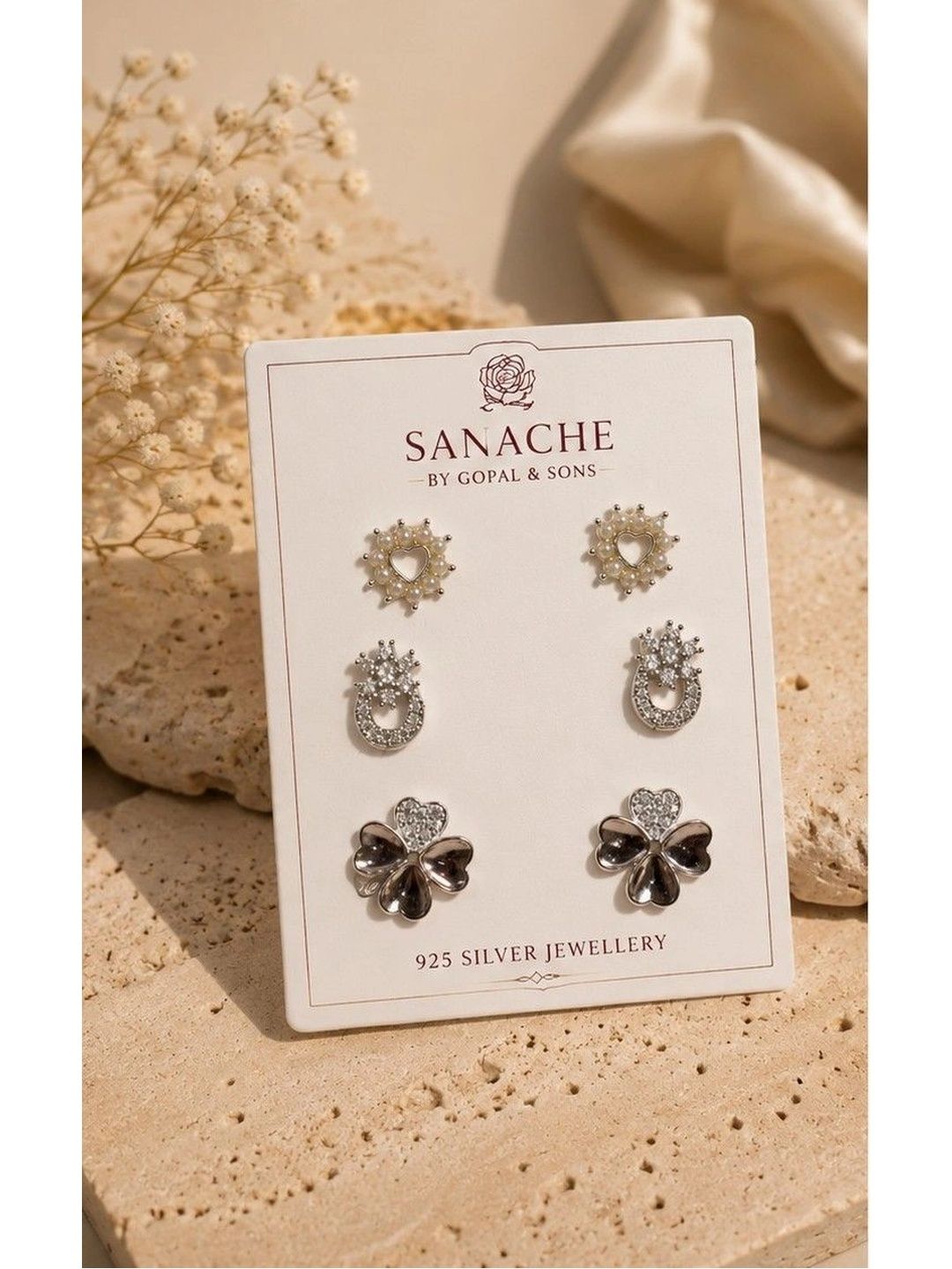 Sanache by Gopal & sons Geometric Studs Earrings-picture-23