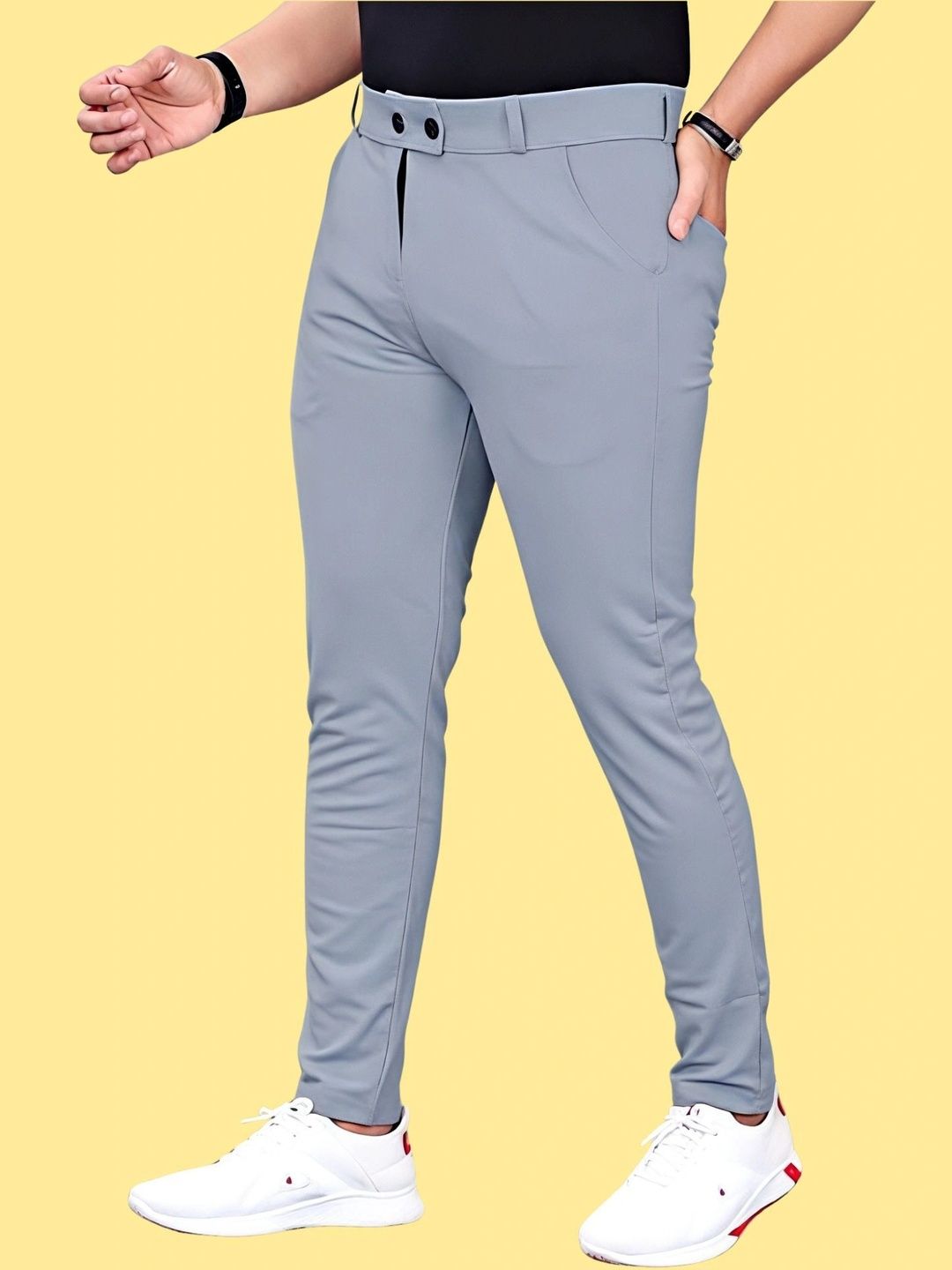 FABAURA Men Slim Fit Easy Wash Trousers-picture-42