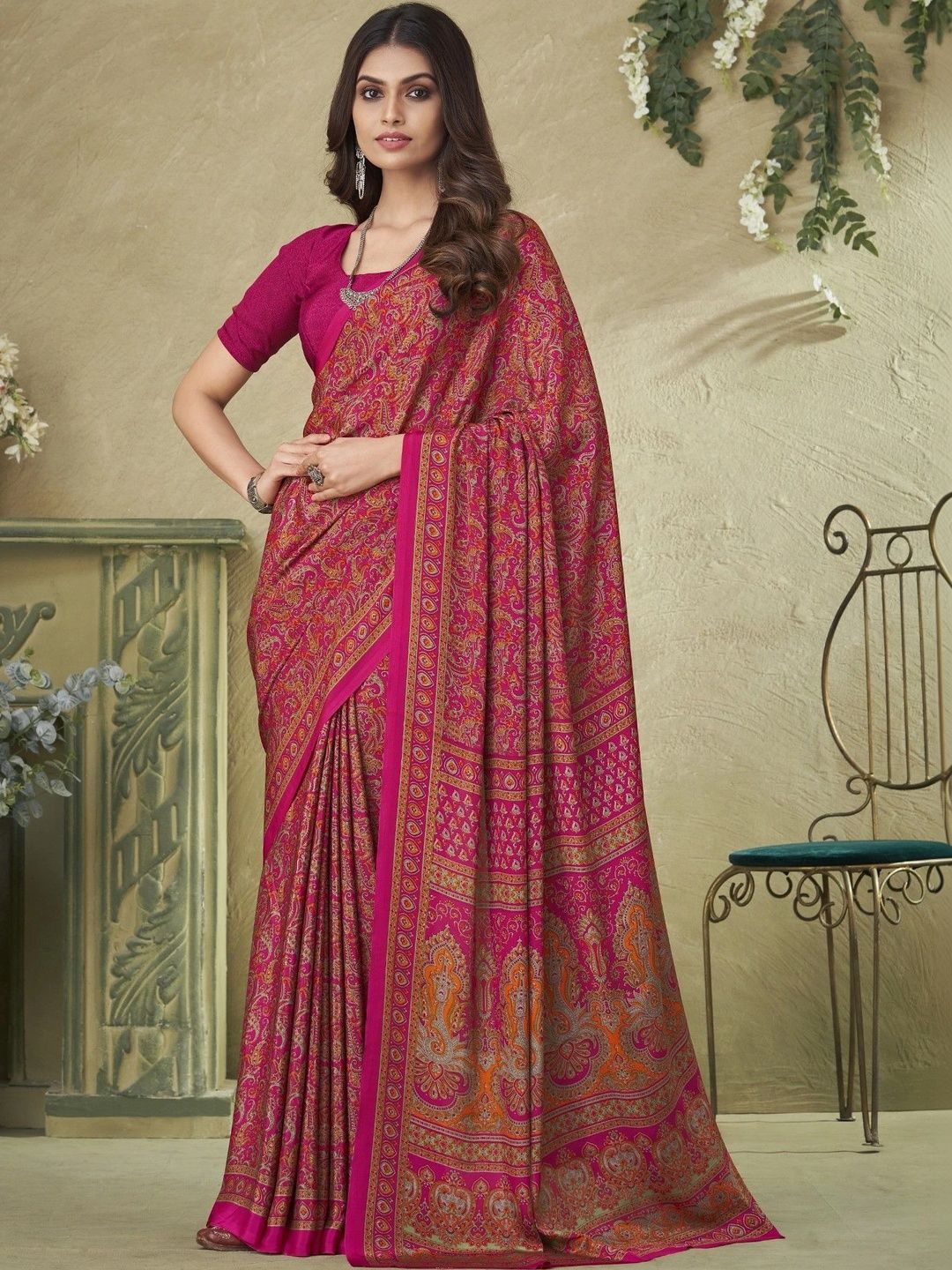all about you Paisley Pure Crepe Saree-picture-1