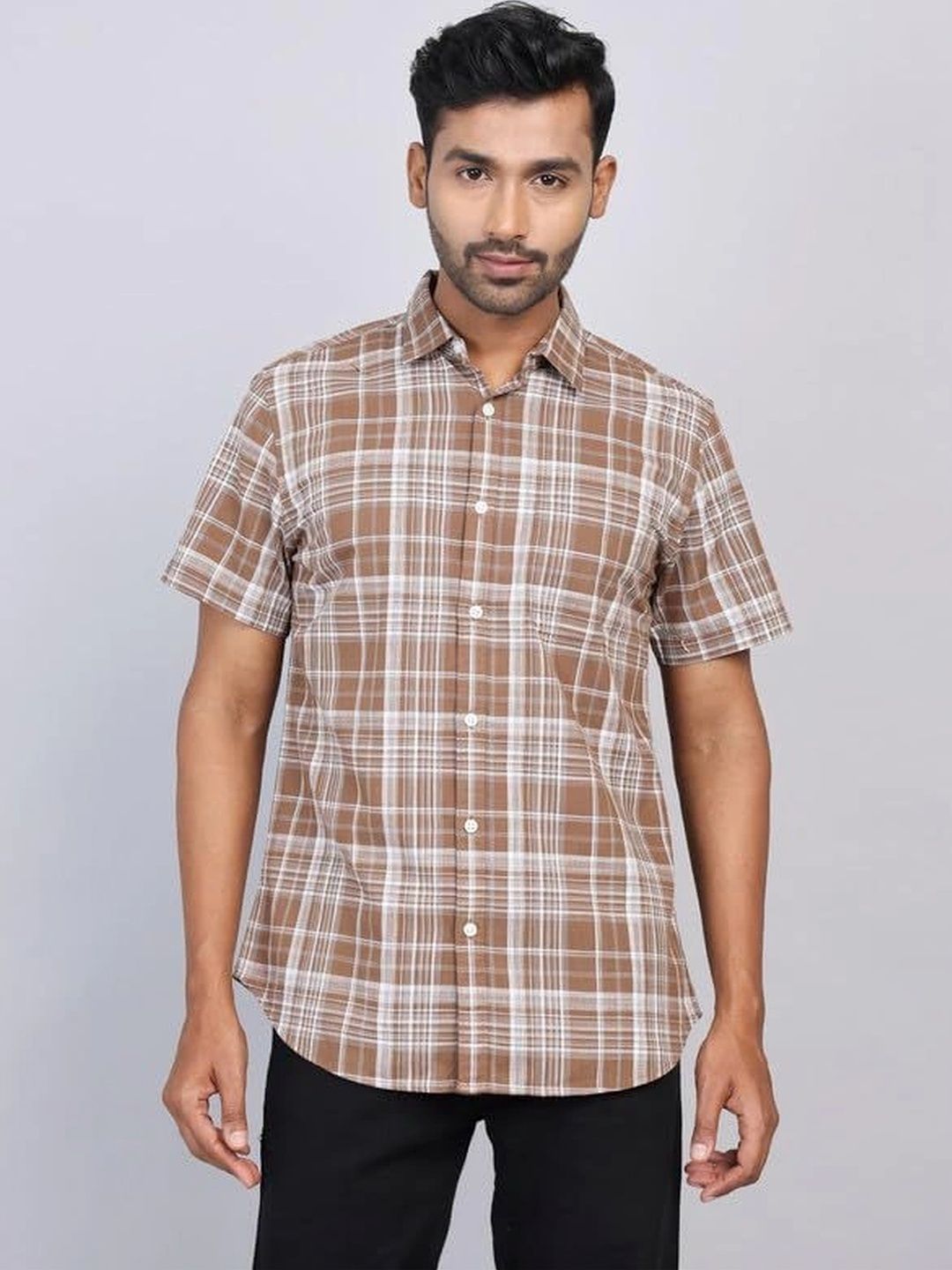 WEARHOUSE Men Classic Checked Casual Shirt-picture-14