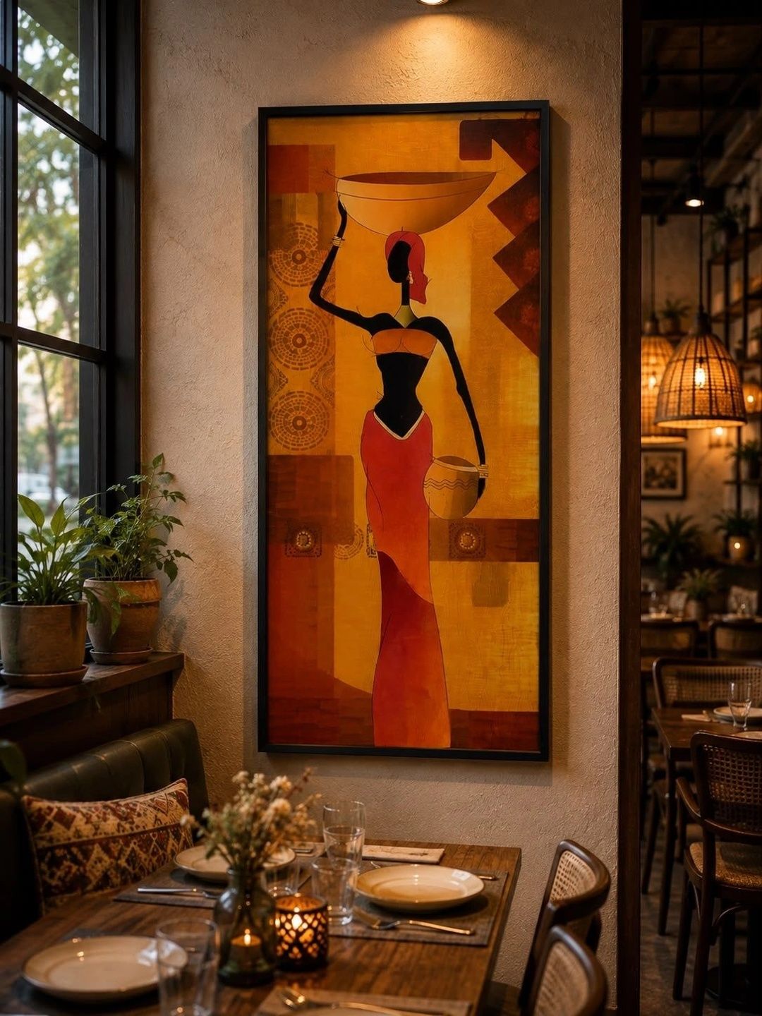SANJHI KALAKRITI Orange MDF Other Wall Paintings-picture-28