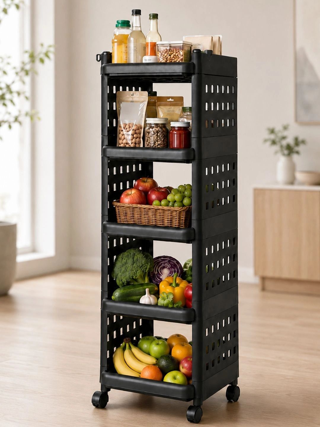 Naayaab Craft Black Set of 1 Portable Racks Organisers-image-14