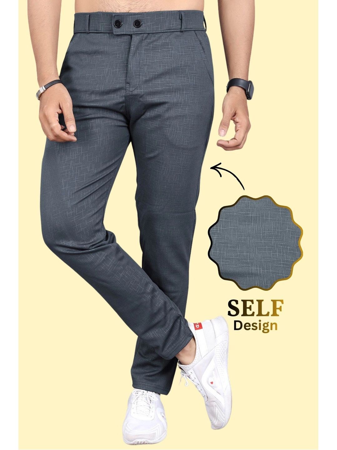 FABAURA Men Slim Fit Mid-Rise Easy Wash Trousers-picture-34