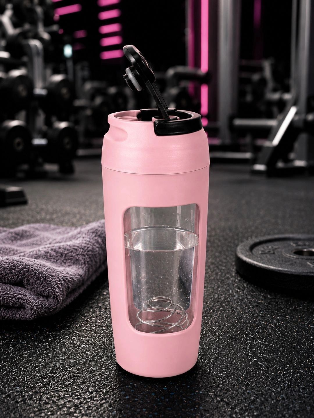 MIKANIX Magenta & Black Single Plastic Solid Water Bottle-image-23