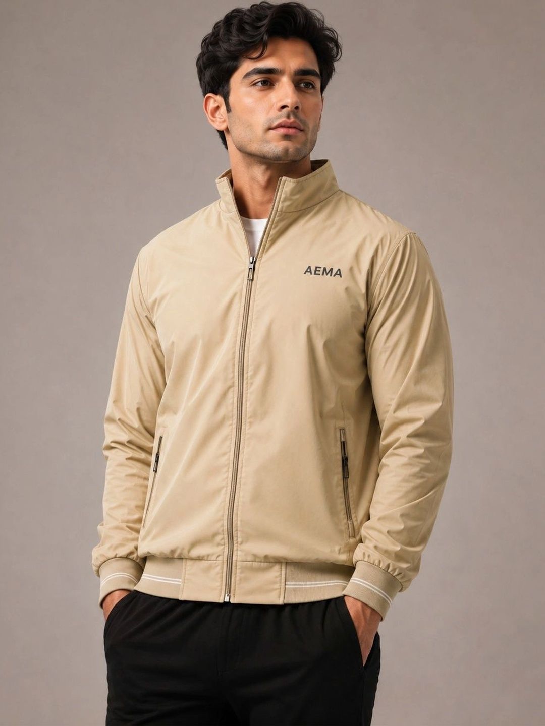 AEMA Men Lightweight Training or Gym Bomber Jacket-picture-40