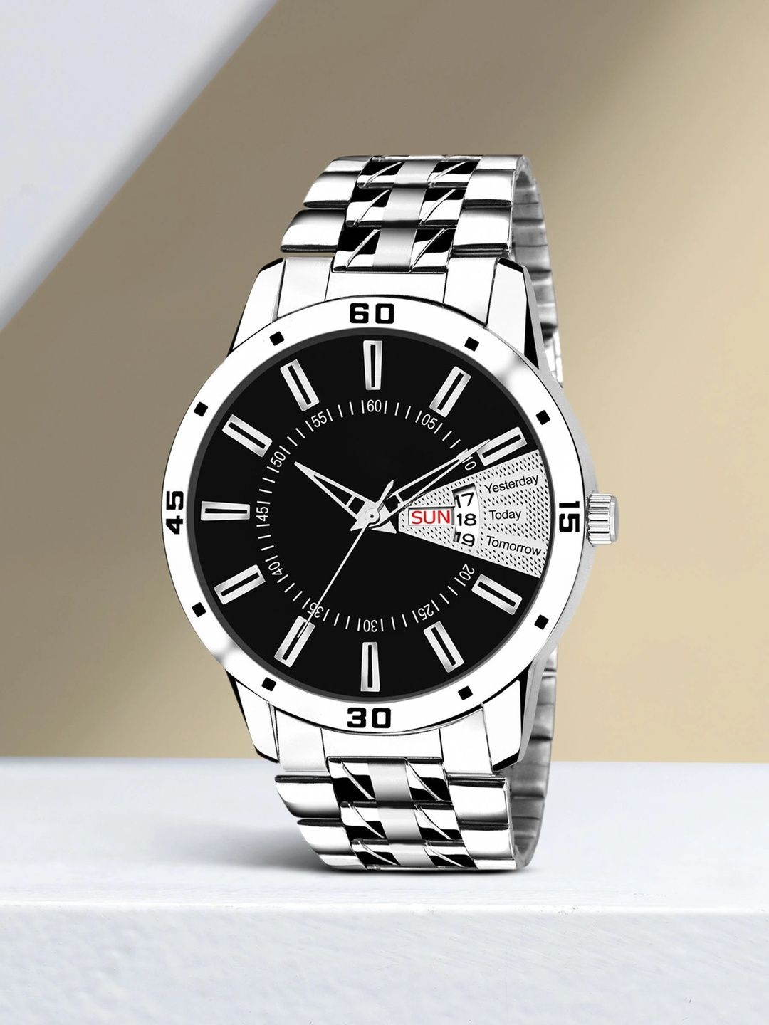 TREX Men Brass Dial & Stainless Steel Bracelet Style Straps Analogue Date Aperture Watch-picture-45