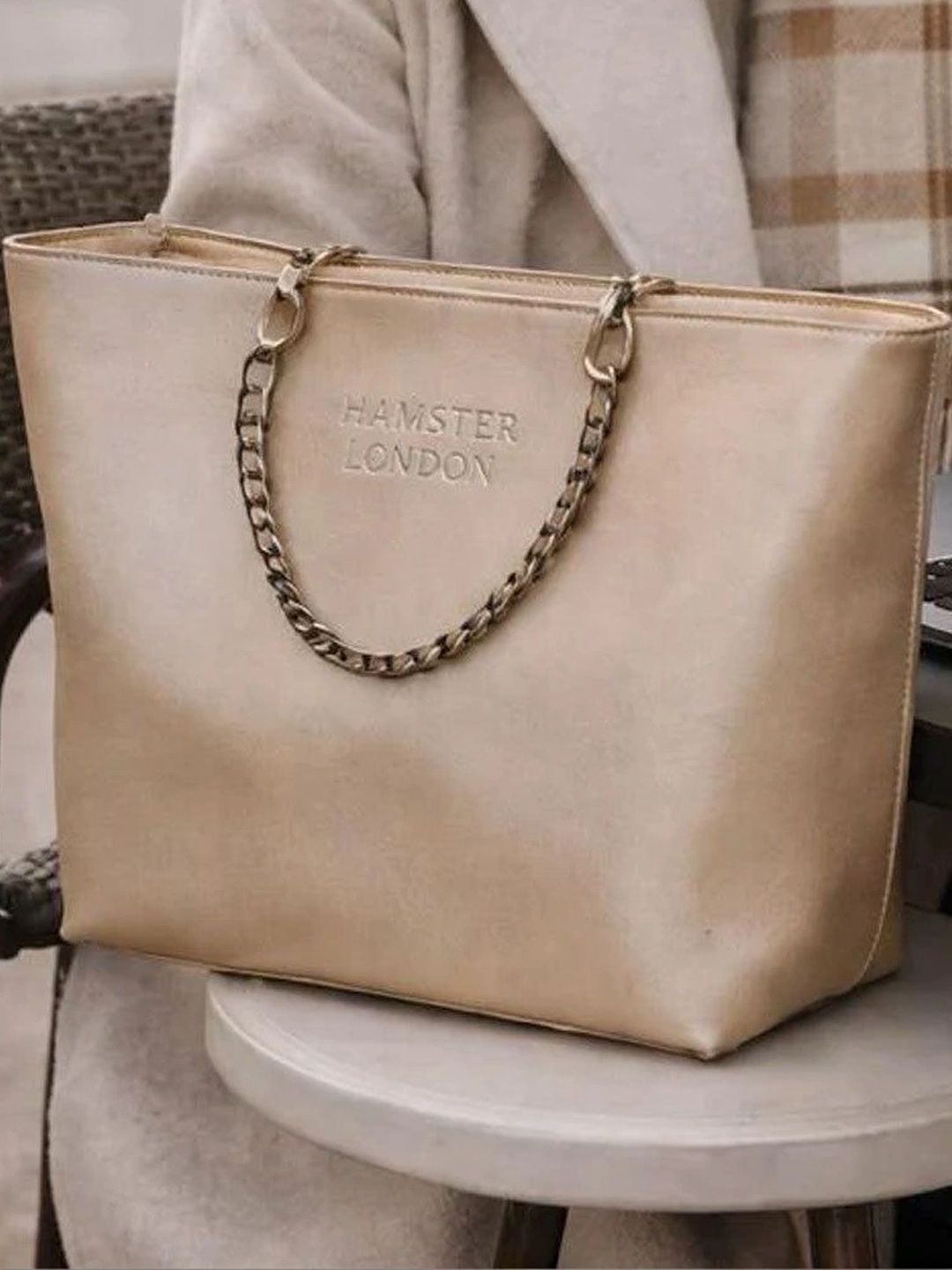 HAMSTER LONDON PU Structured Tote Bag-picture-46