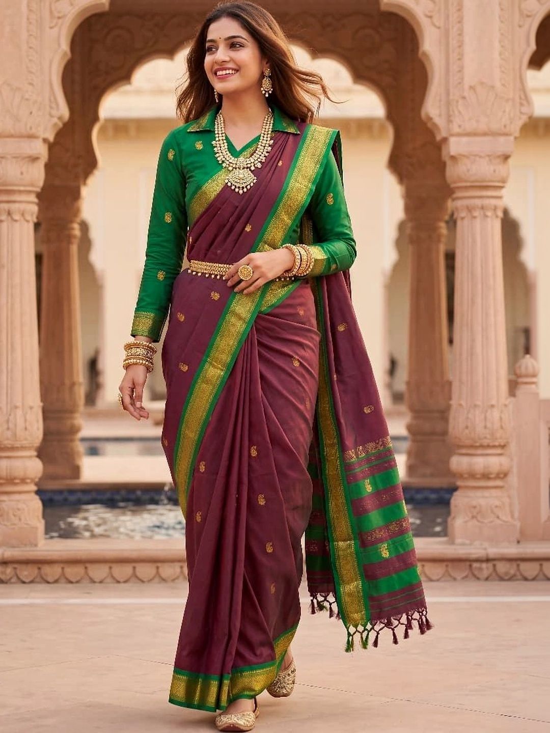 Moda Rapido Ethnic Motifs Zari Banarasi Saree-image-43