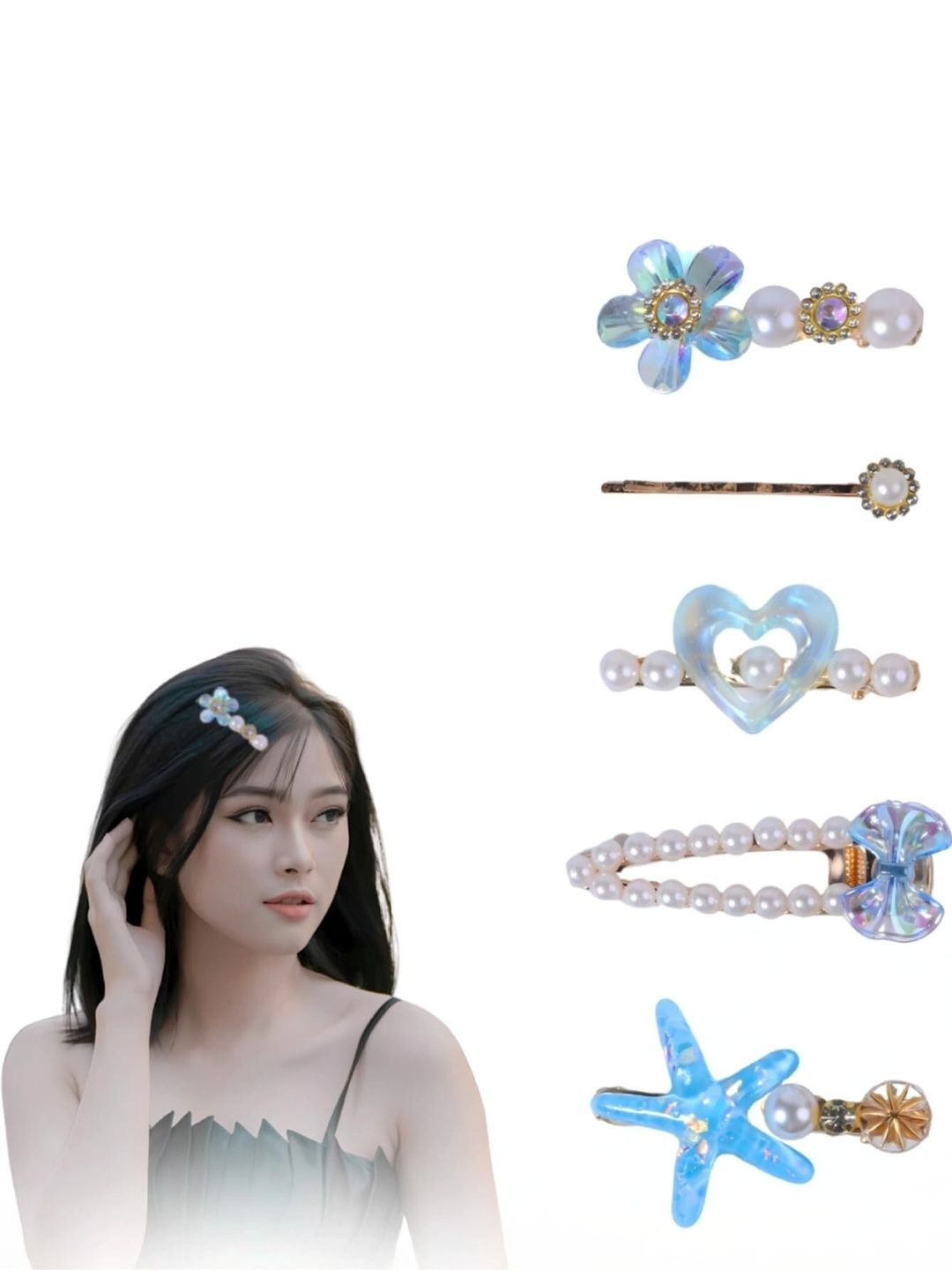 TorontoCN Women Set of 6 Embellished Hair Accessory Set-picture-35