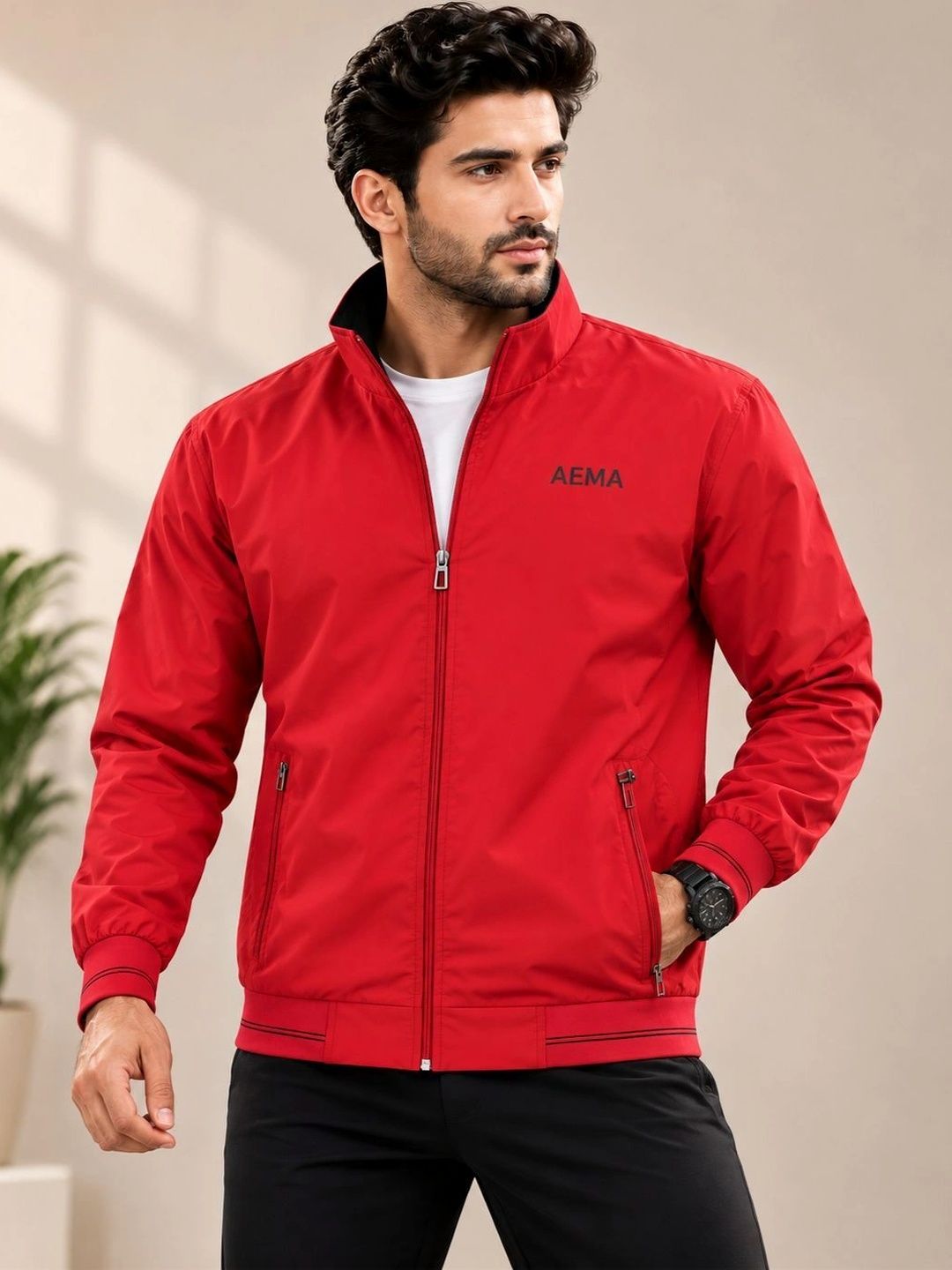 AEMA Men Lightweight Training or Gym Bomber Jacket-picture-48