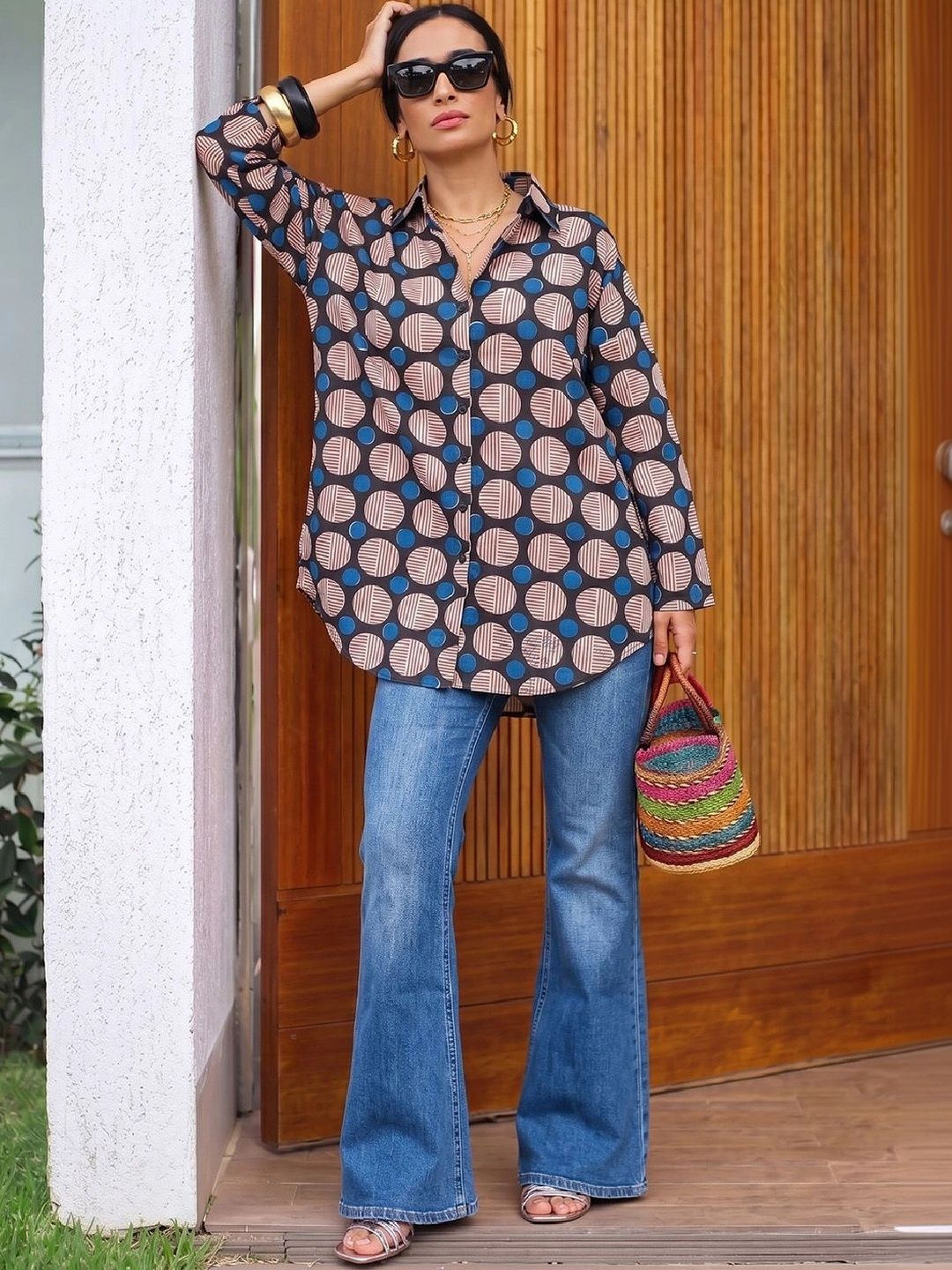 Anouk Mirage Geometric Print Cotton Top-picture-34
