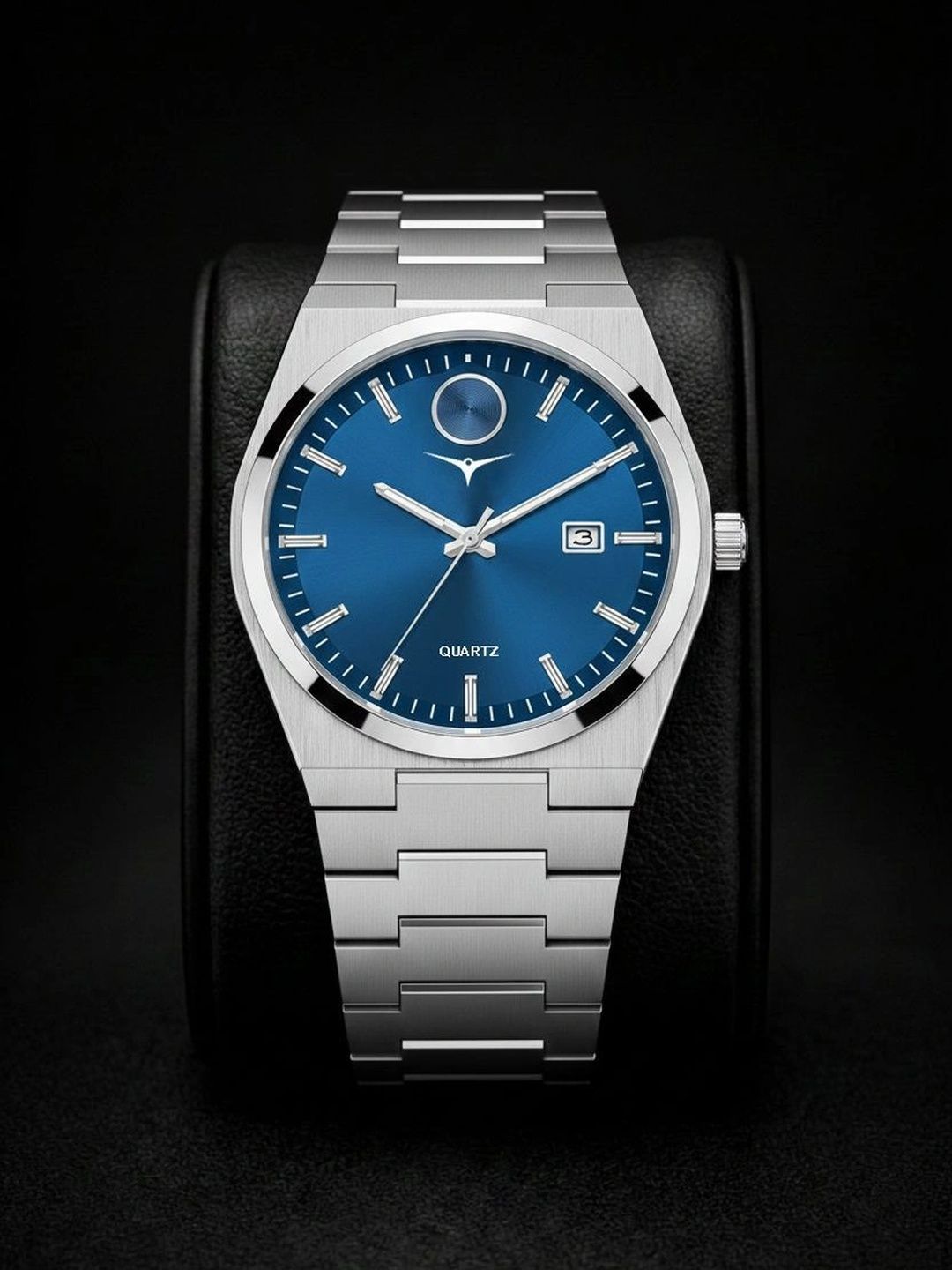 TREX Men Brass Dial & Stainless Steel Bracelet Style Straps Analogue Date Aperture Watch NSM_44_BLUE-picture-7