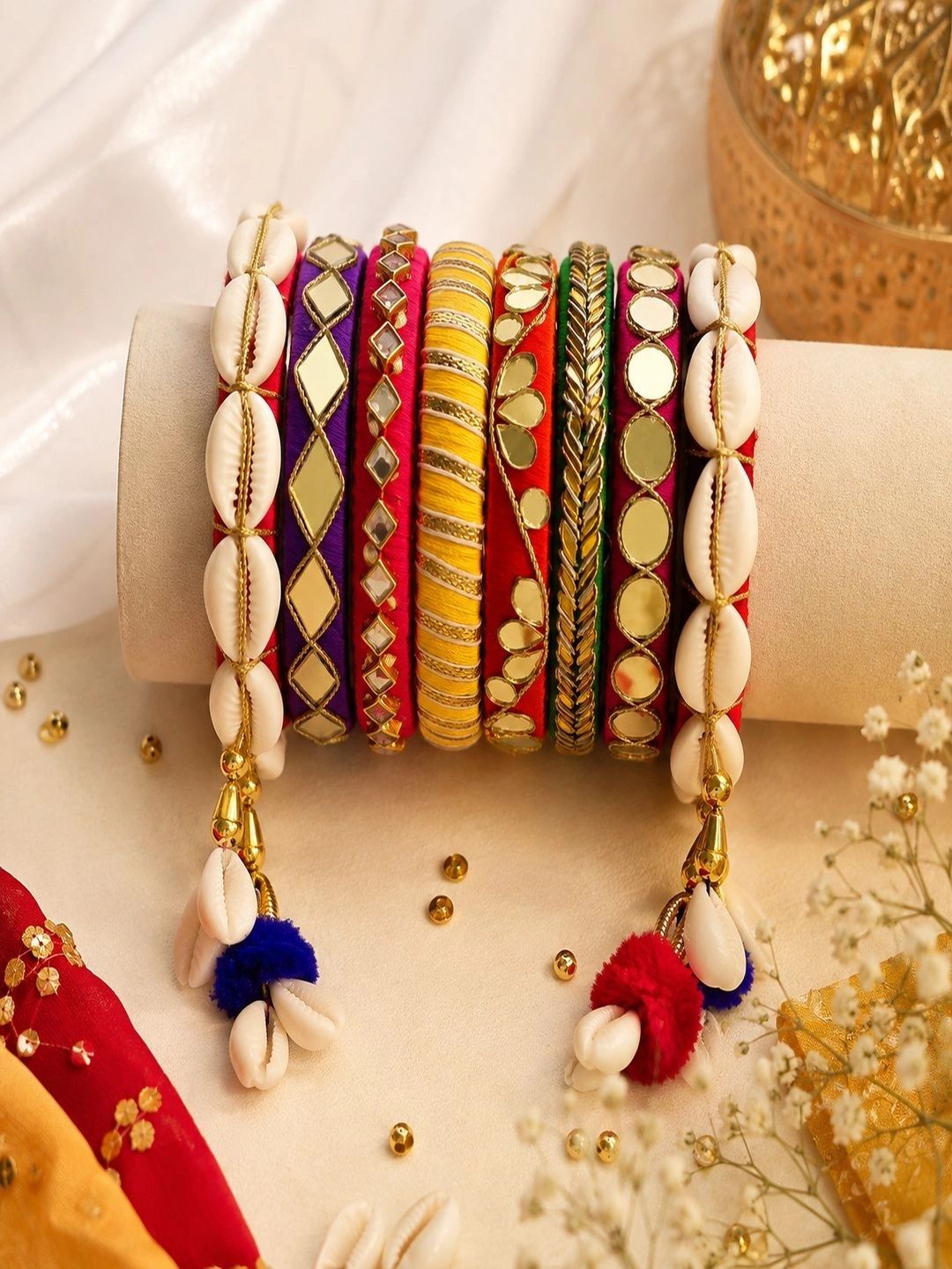 FASHION DIARIES Set of 8 Mirror Bangles-picture-51