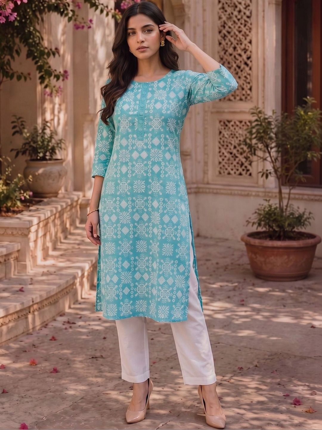 Rangita Women Geometric Printed Thread Work Kurta-picture-26
