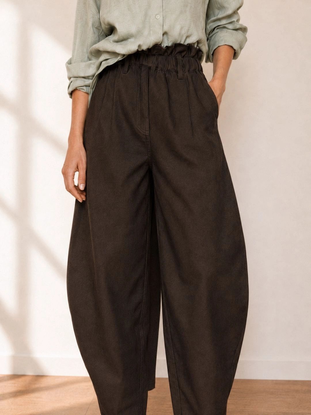 DELAN Women Comfort High-Rise Easy Wash Trousers-picture-32