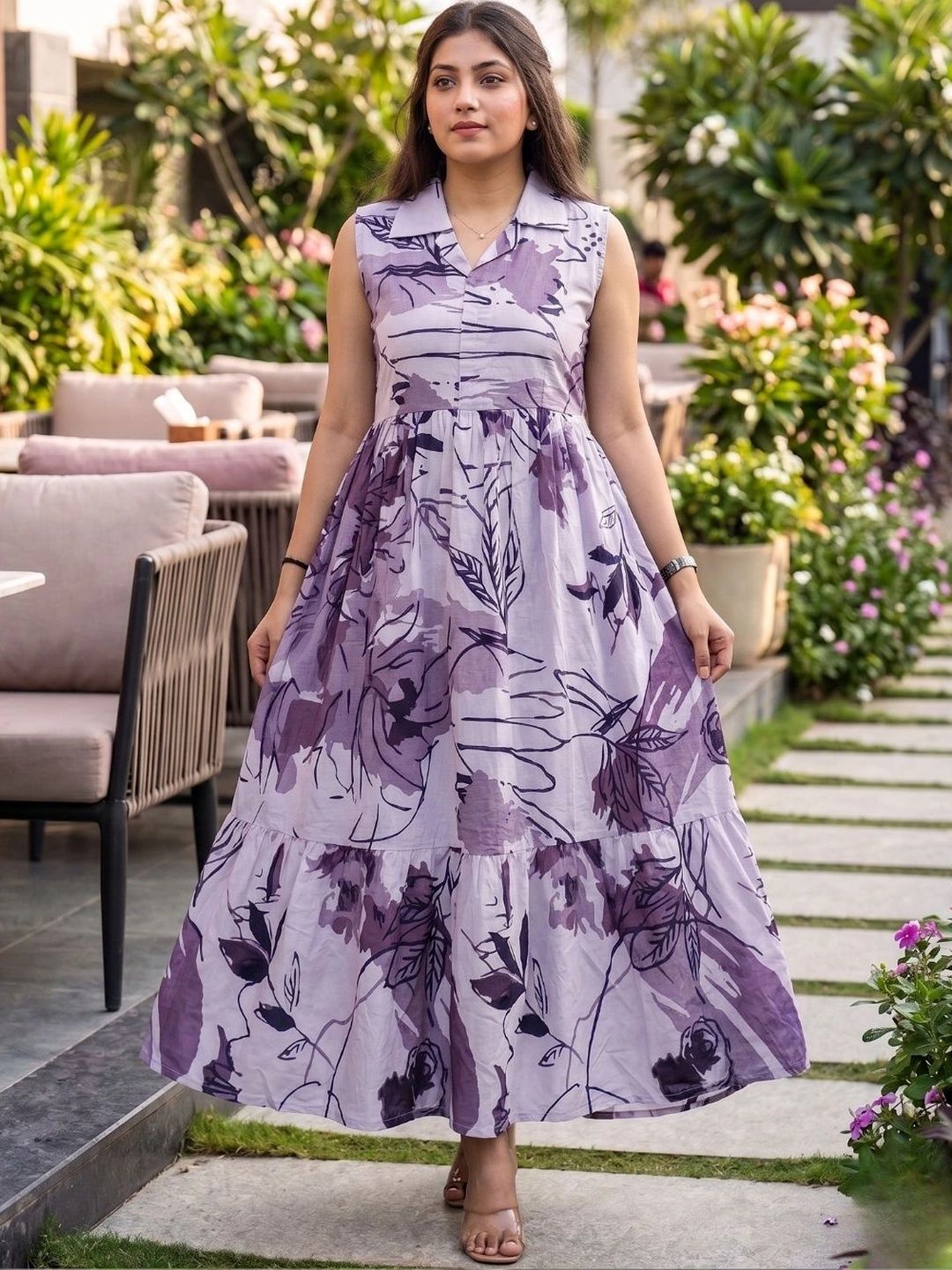 Moda Rapido Floral Print A-Line Maxi Dress-picture-32