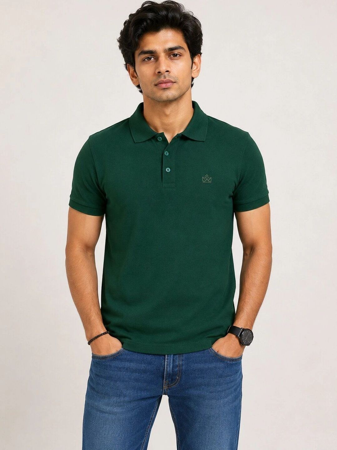 BRUMMELL Men Brand Logo Polo Collar T-shirt-image-30