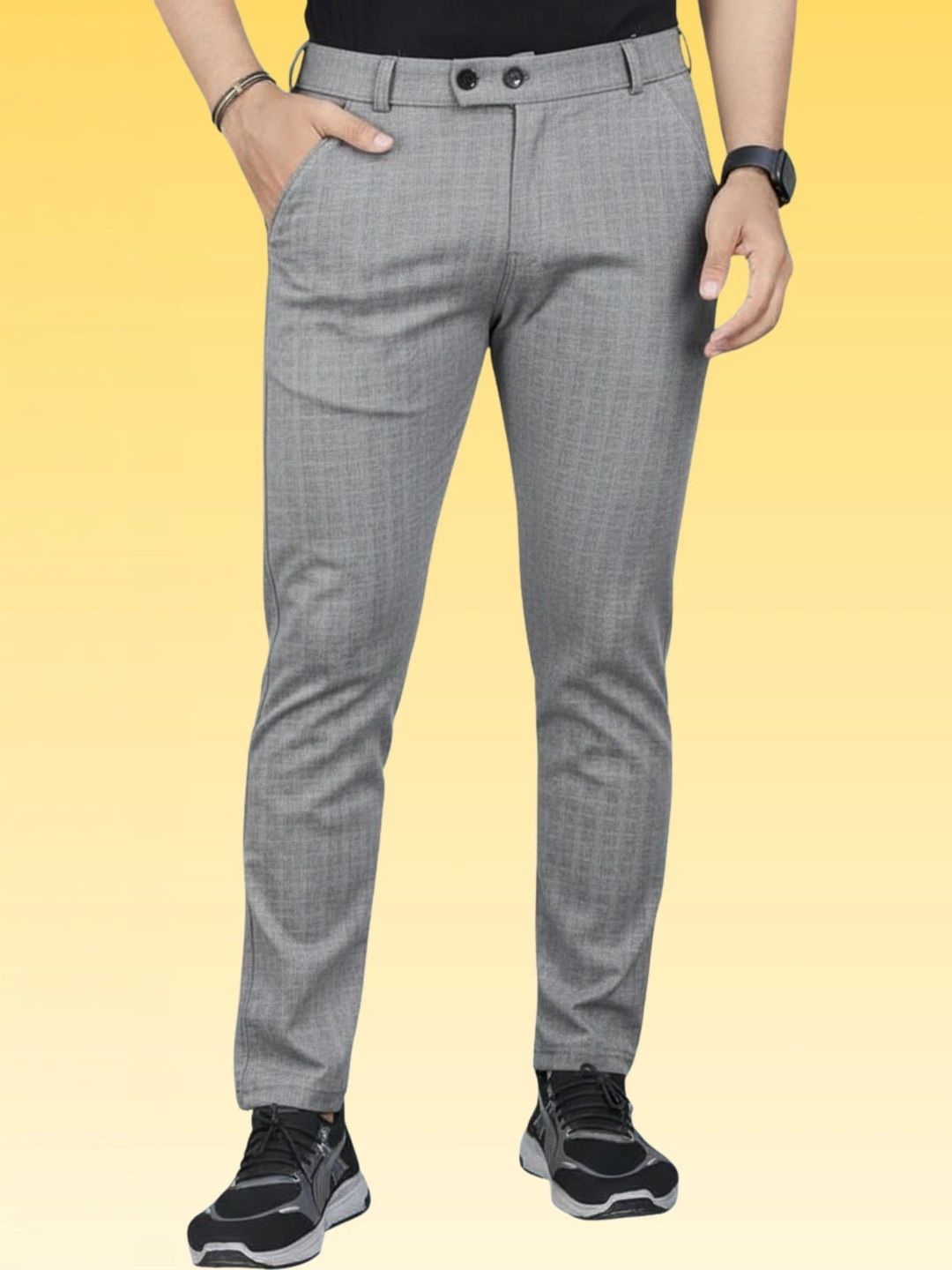 FABAURA Men Slim Fit Easy Wash Trousers-picture-13
