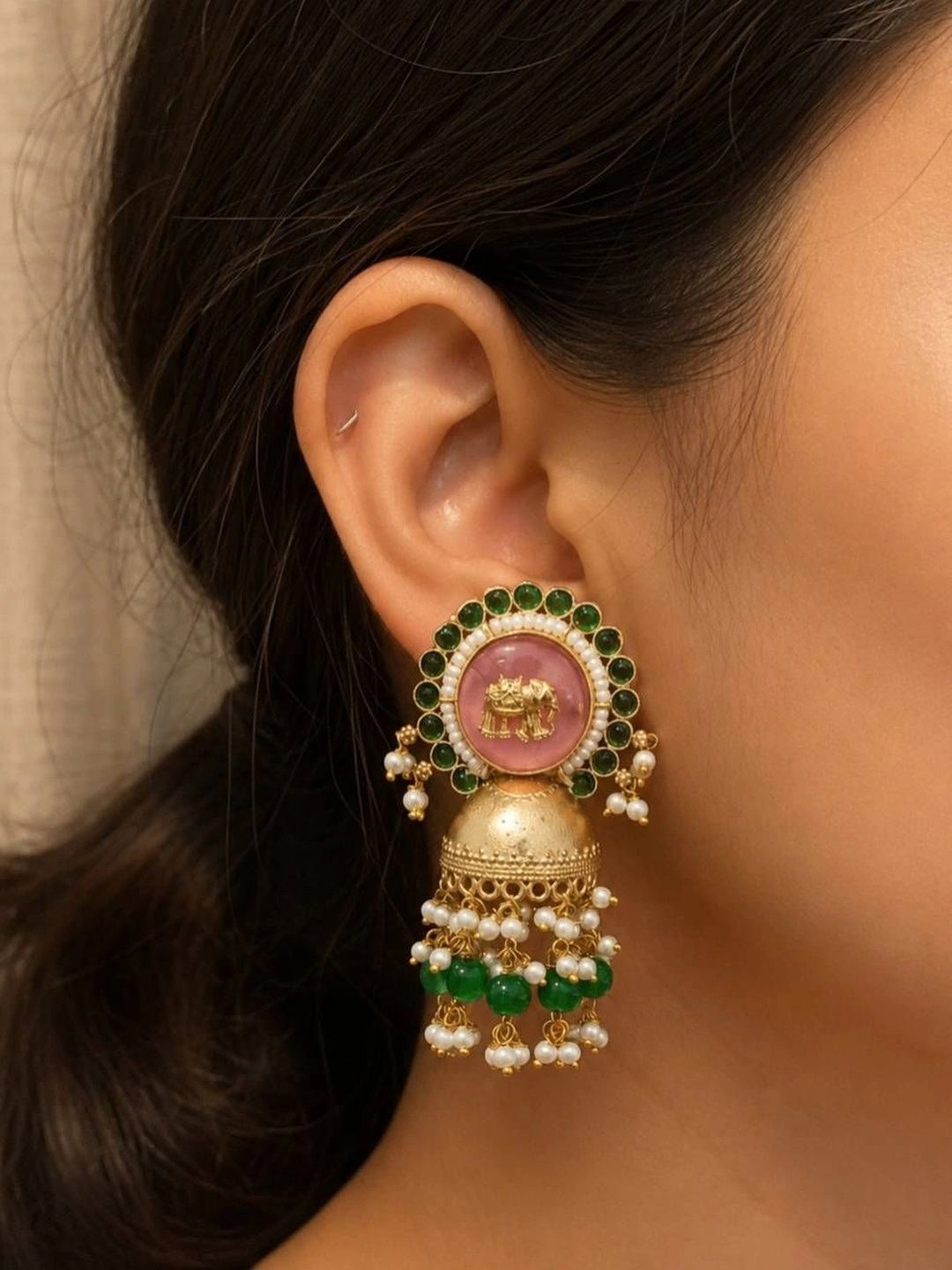 THE GLAM POUCH Circular Jhumkas Earrings-picture-22