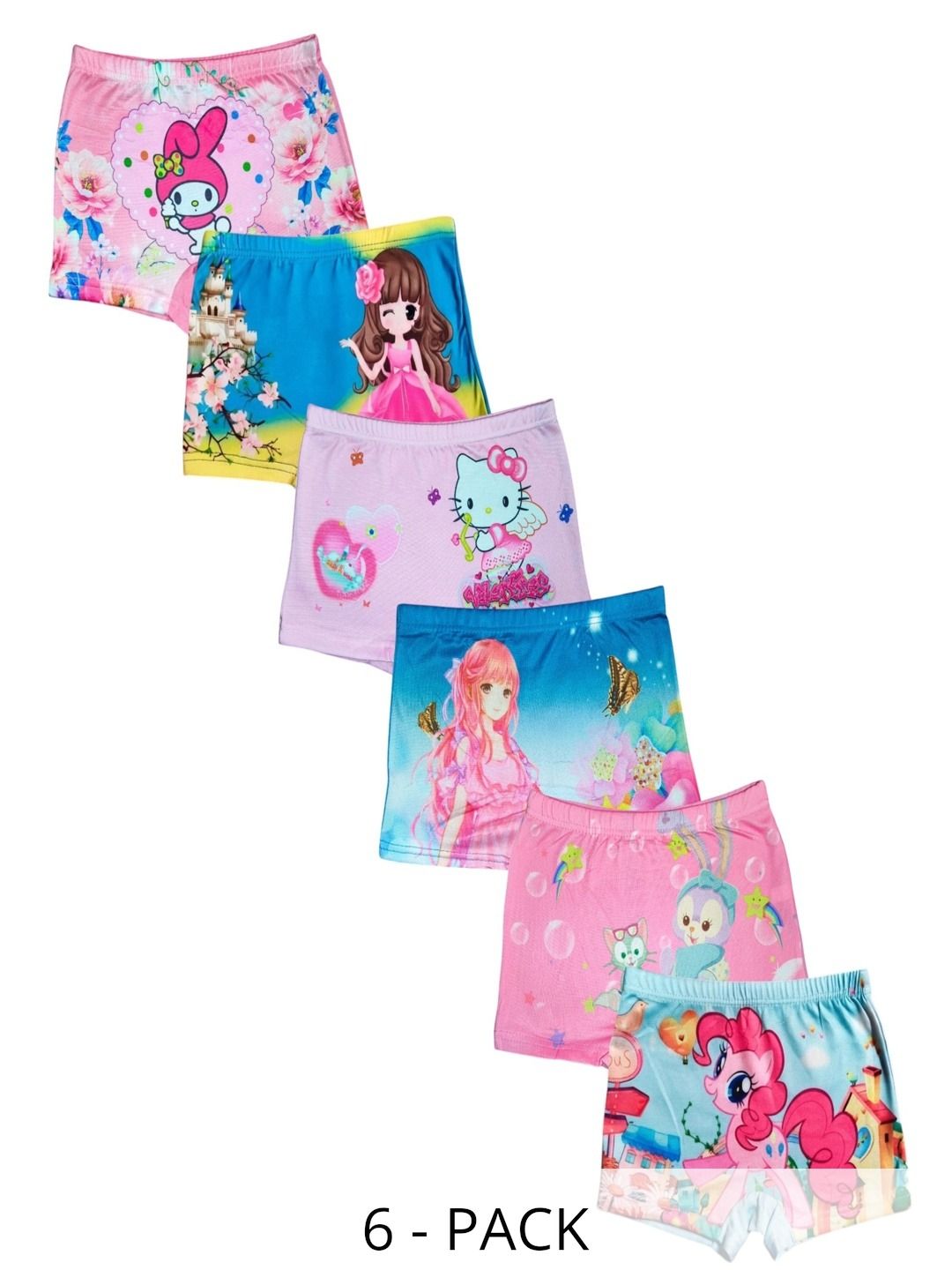 FALAM ENTERPRISE Girls Pack of 6 Printed Boy Shorts-picture-20