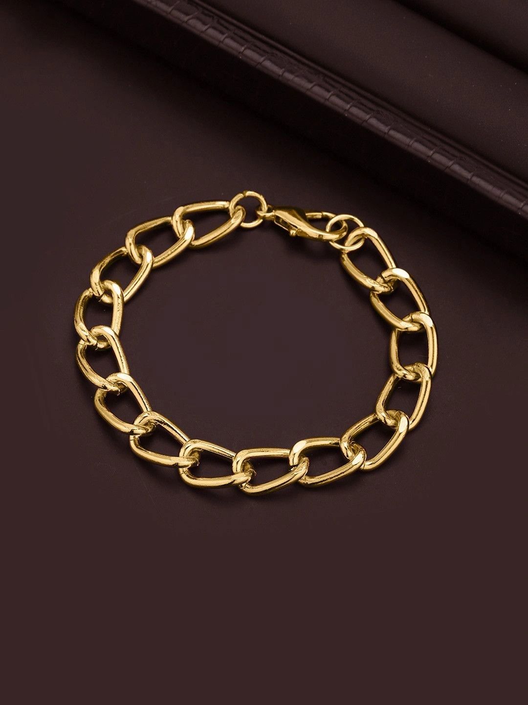 Carlton London Men Gold-Plated Link Bracelet-picture-58