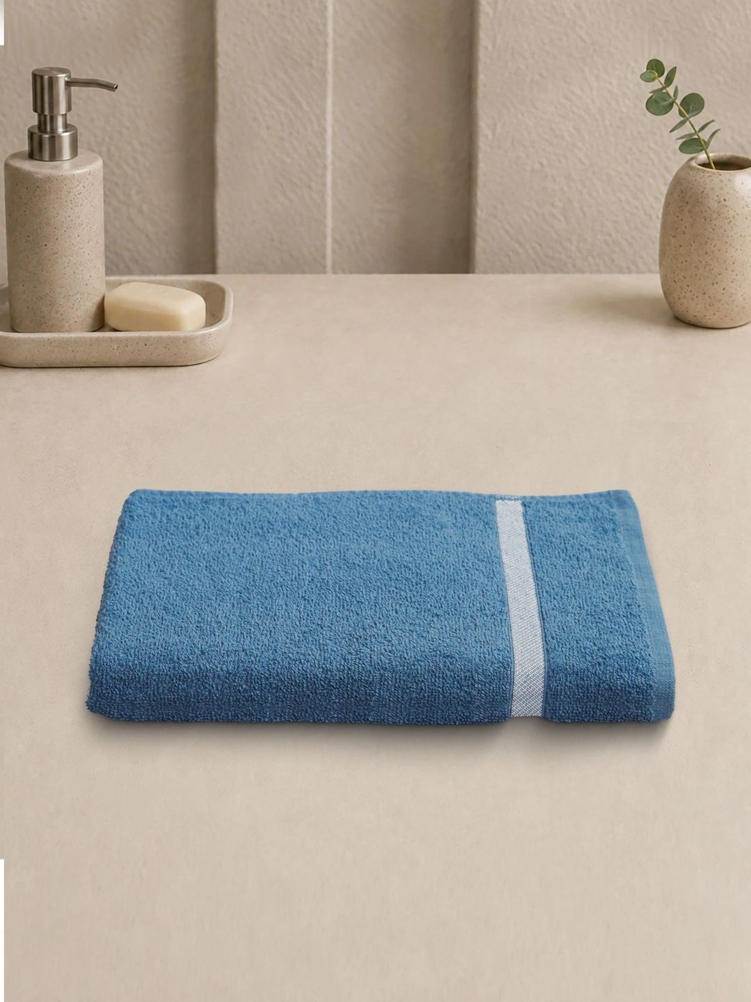 Homeful Style Blue 1 Striped Cotton 354 GSM Bath Towel-picture-35