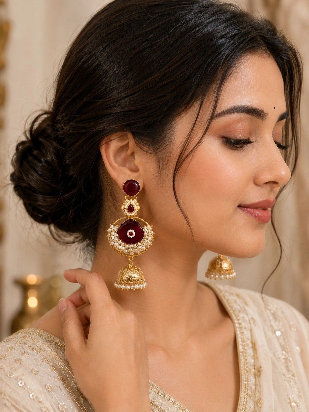GARNISHA Circular Jhumkas Earrings-picture-15