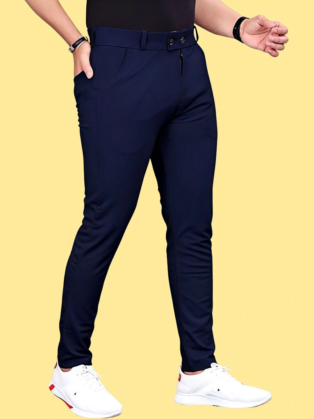 FABAURA Men Slim Fit Easy Wash Trousers-picture-49