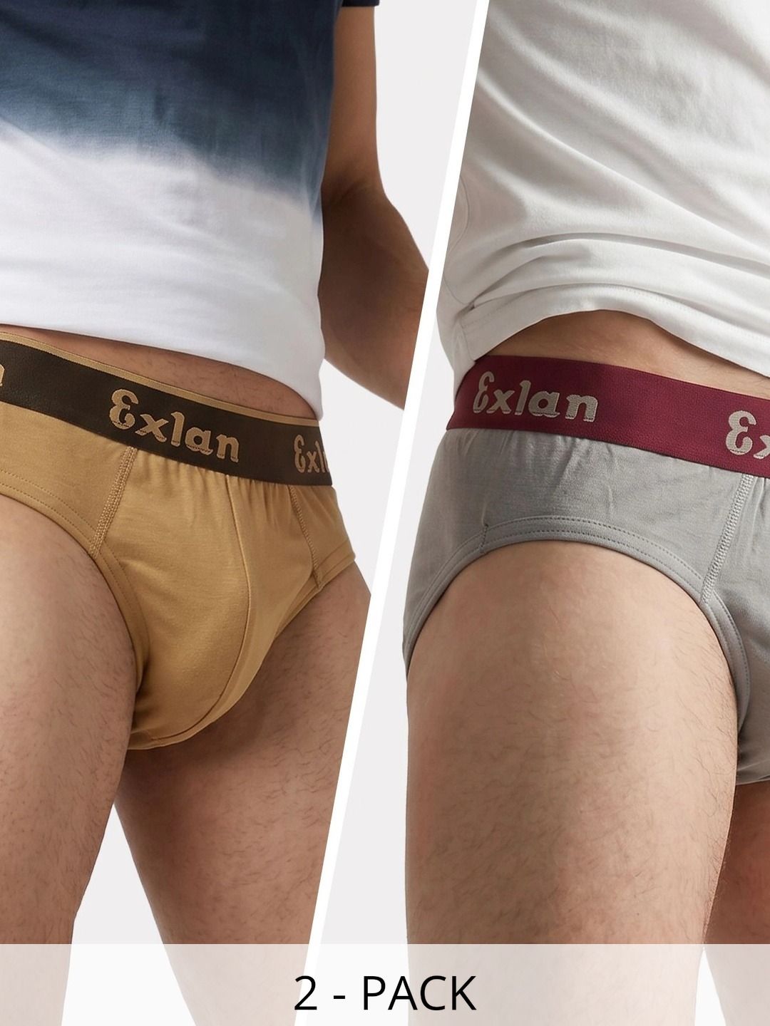 Exlan Men Pack of 2 Anti Bacterial Cotton Basic Briefs-picture-13