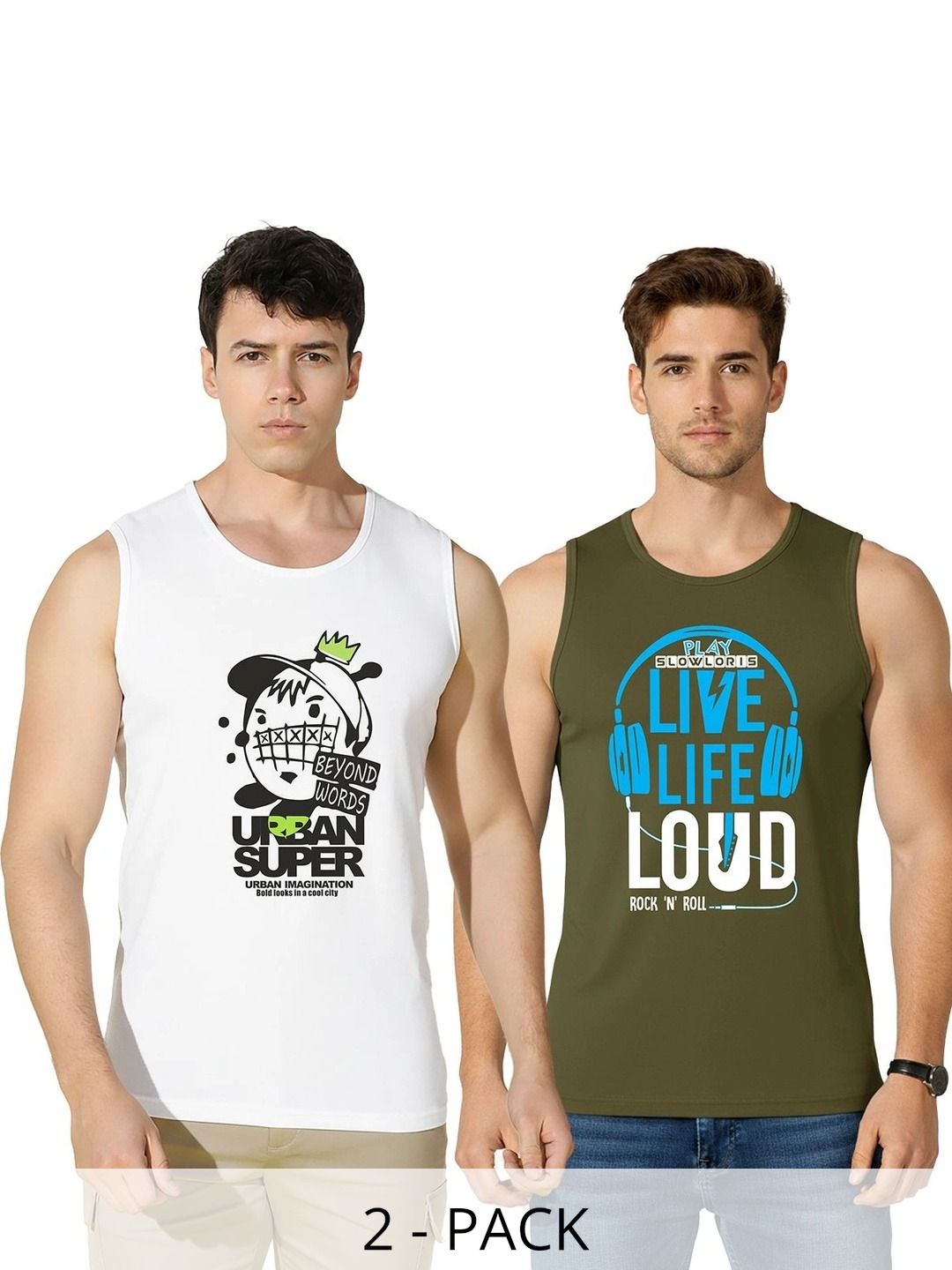 TEEFOX Pack of 2 Printed Cotton Tank-picture-12