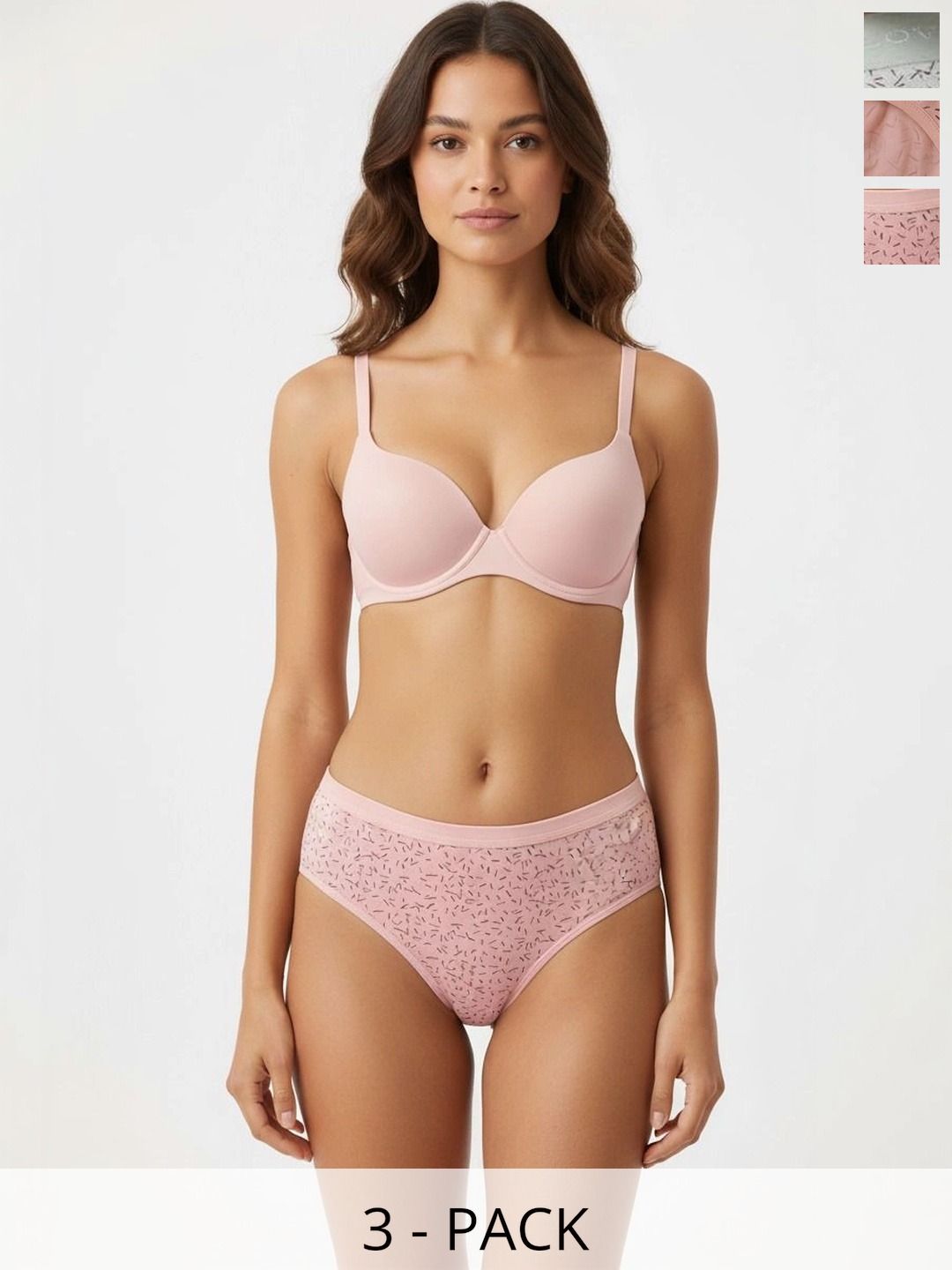 Swenson Women Pack of 3 Printed Seamless Assorted Cotton Bikini-picture-57