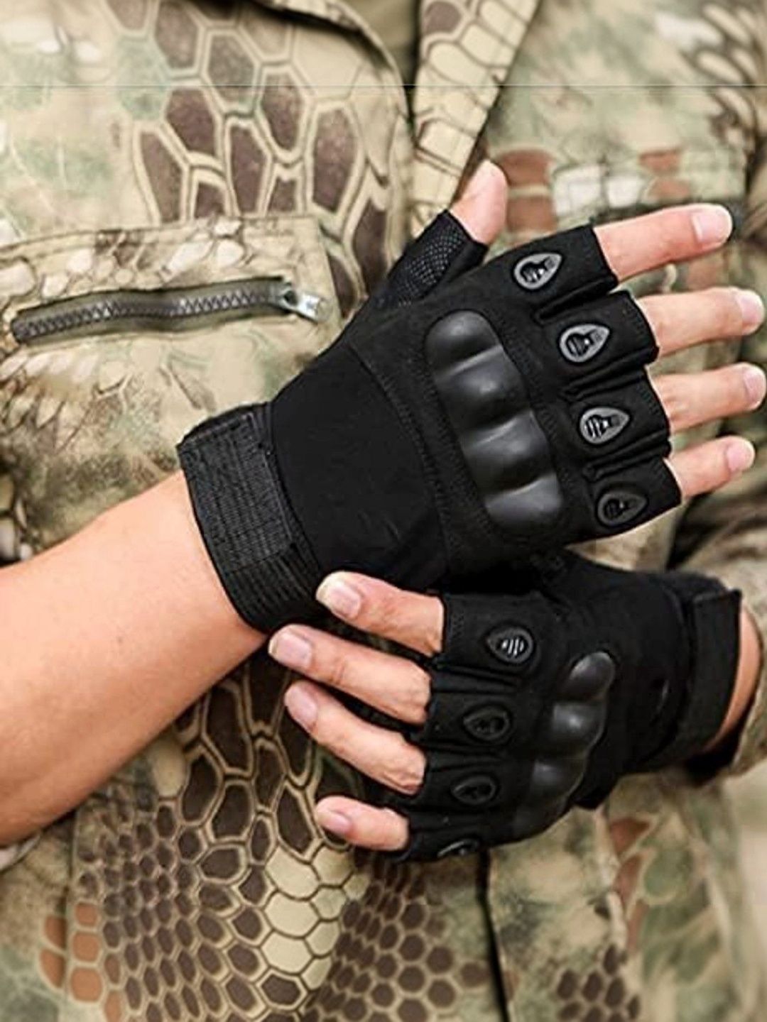 Zonkar Leather Anti-Skid Velcro Sports Gloves-picture-4