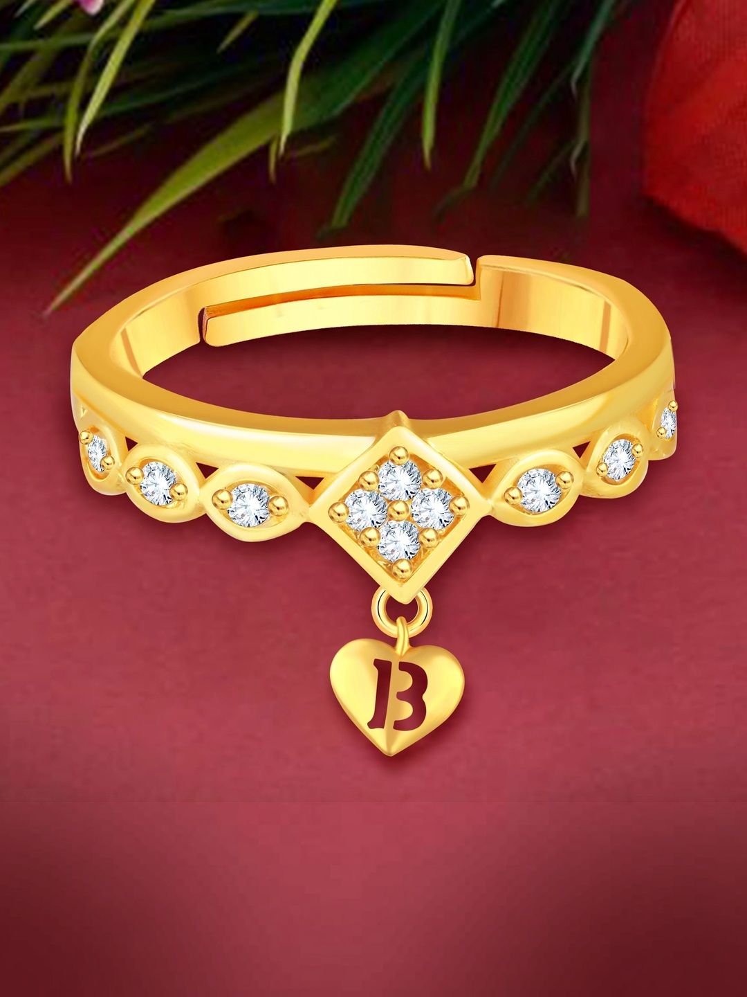 ORNEXA Women Gold-Plated Cubic Zirconia Finger Ring-picture-29