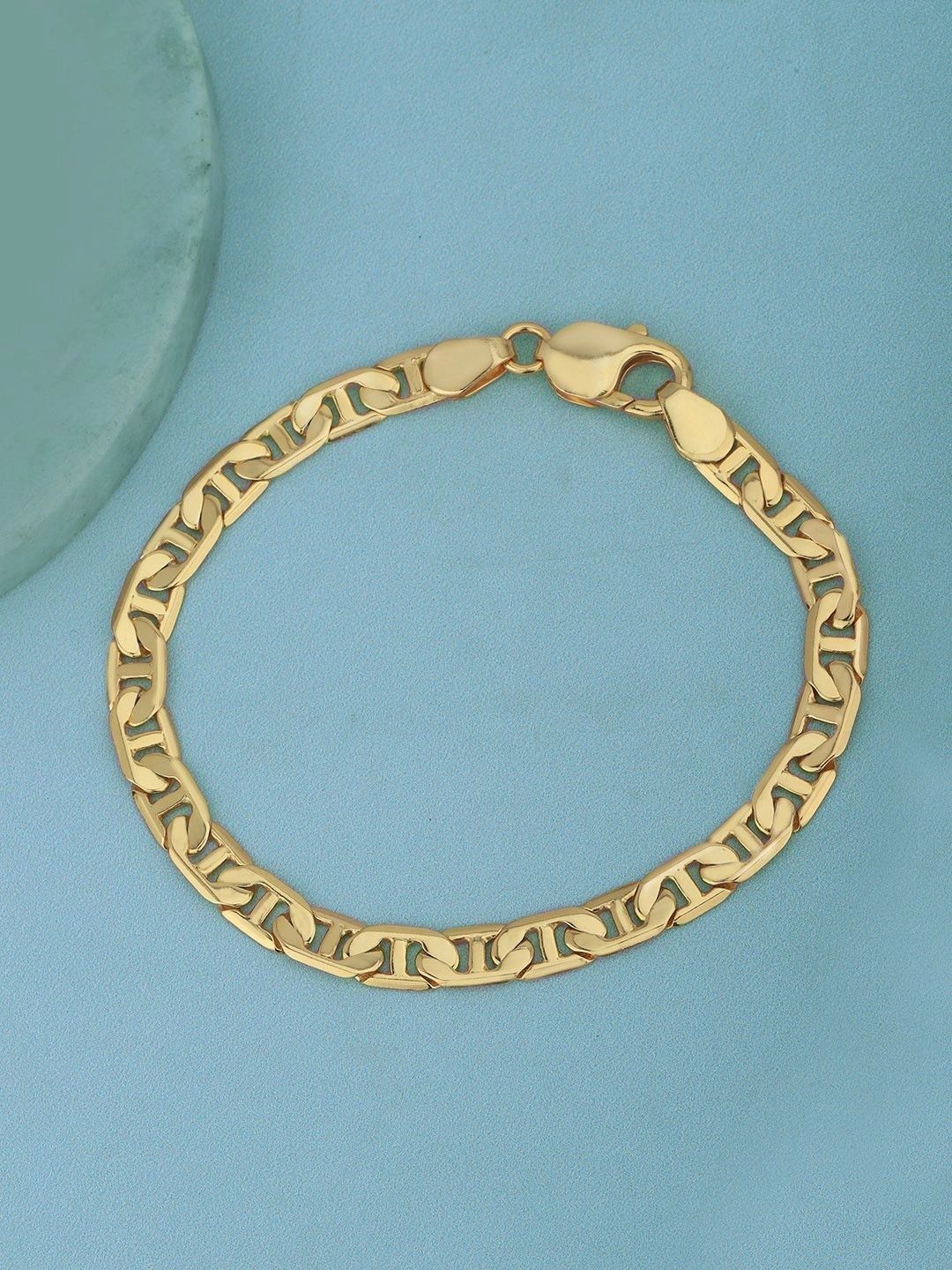 Carlton London Men Brass Gold-Plated Link Bracelet-picture-27