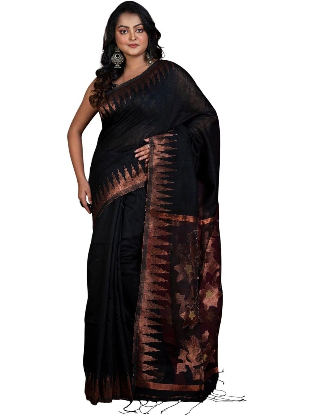 BENGAL LOOMS INDIA Woven Design Zari Pure Silk Saree-image-43