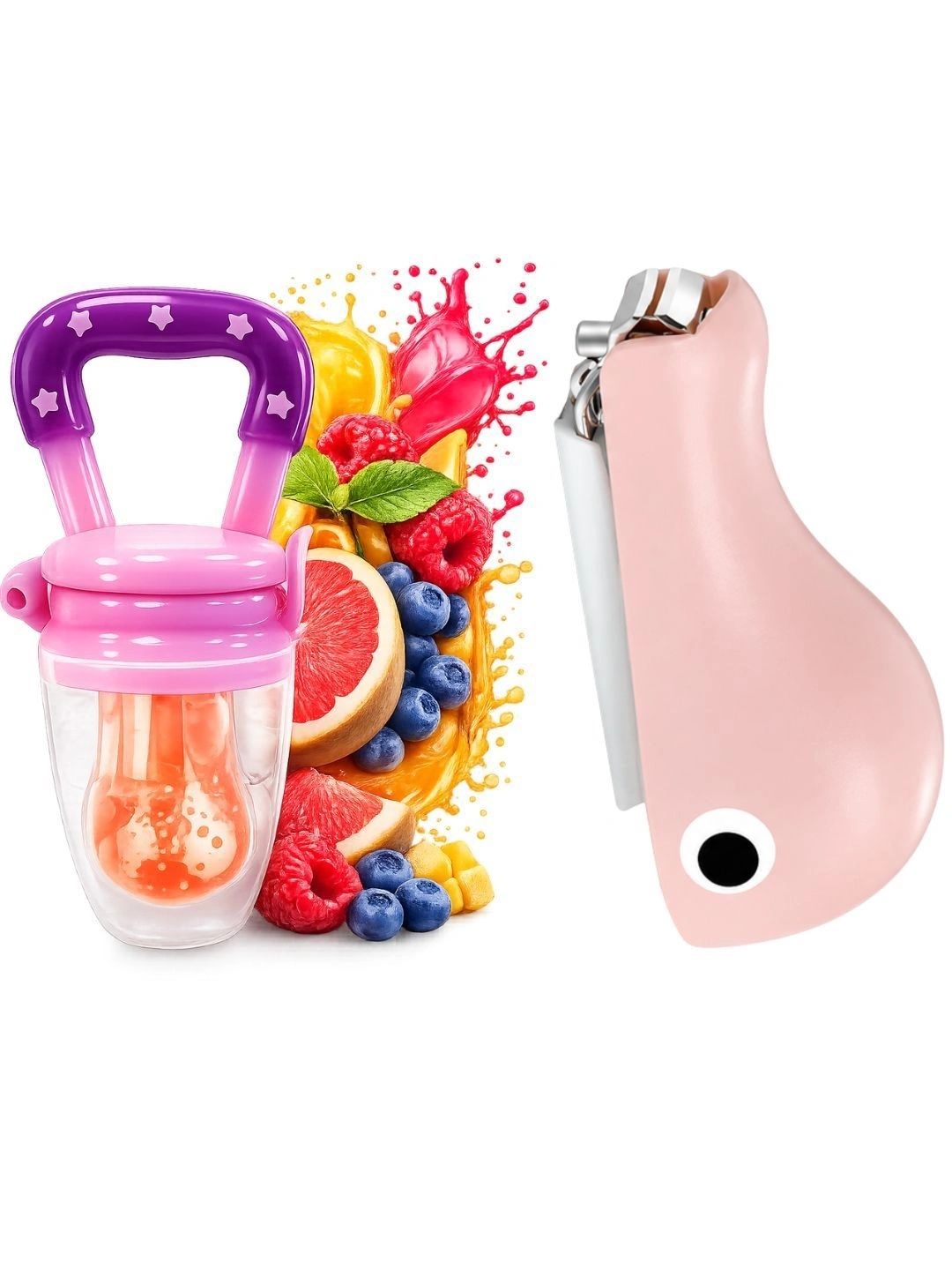 Crescent Set of 2 Baby Fruit Food Feeder Nibbler, Nail Cutter Combo-picture-55