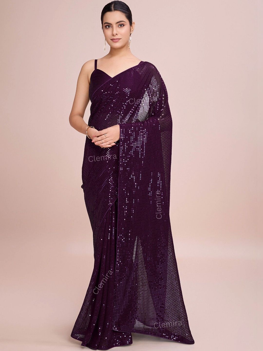 all about you Embellished Sequinned Poly Georgette Designer Saree-picture-33