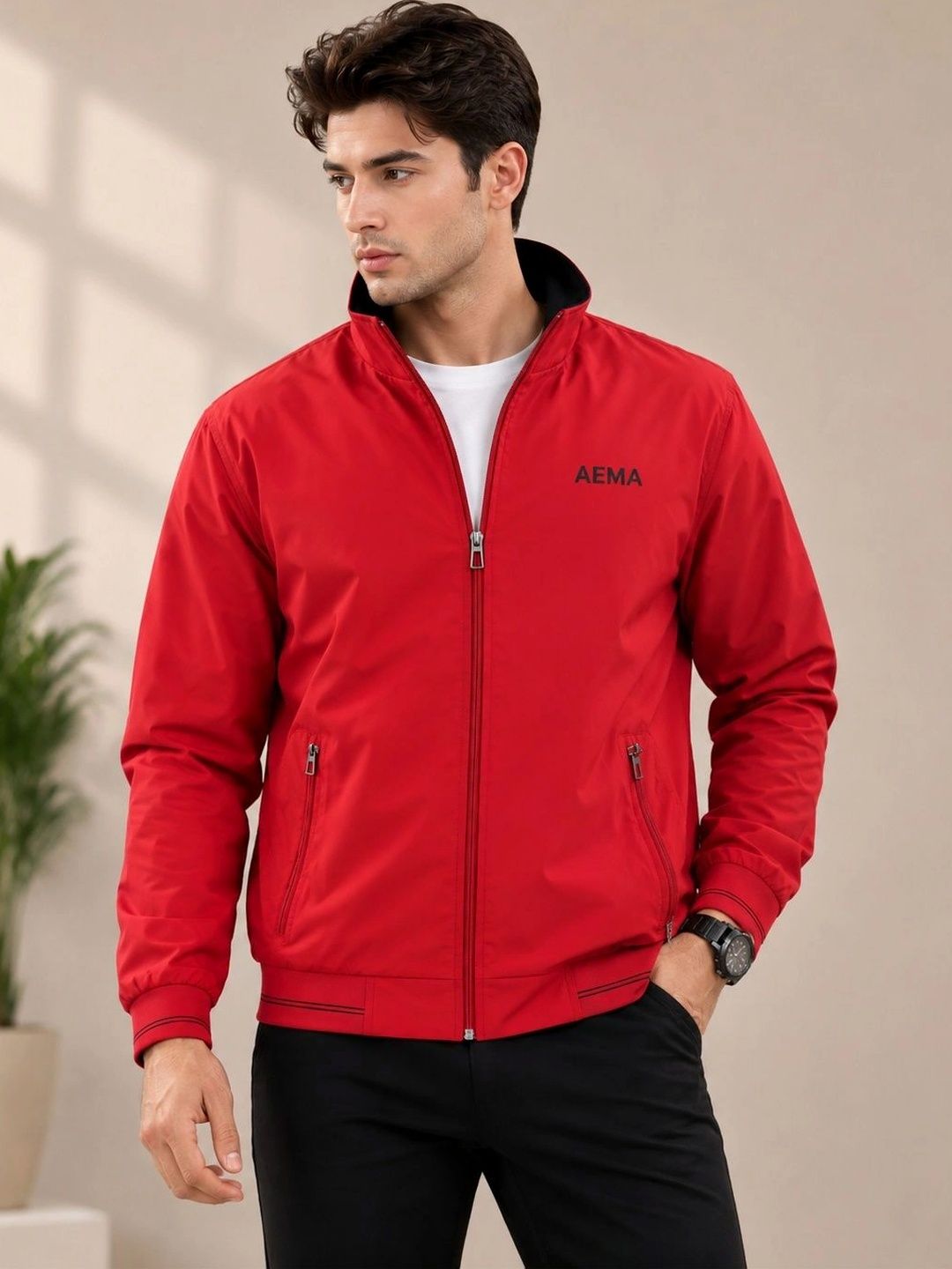 AEMA Men Lightweight Training or Gym Bomber Jacket-picture-32