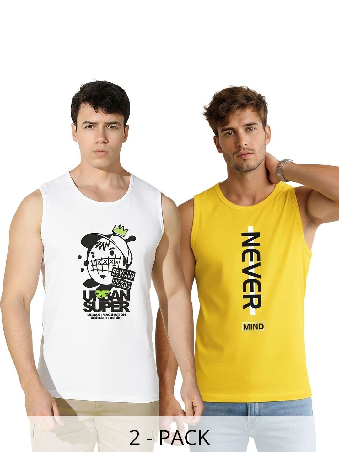 TEEFOX Men Pack of 2 Printed Cotton Innerwear Vests-image-14