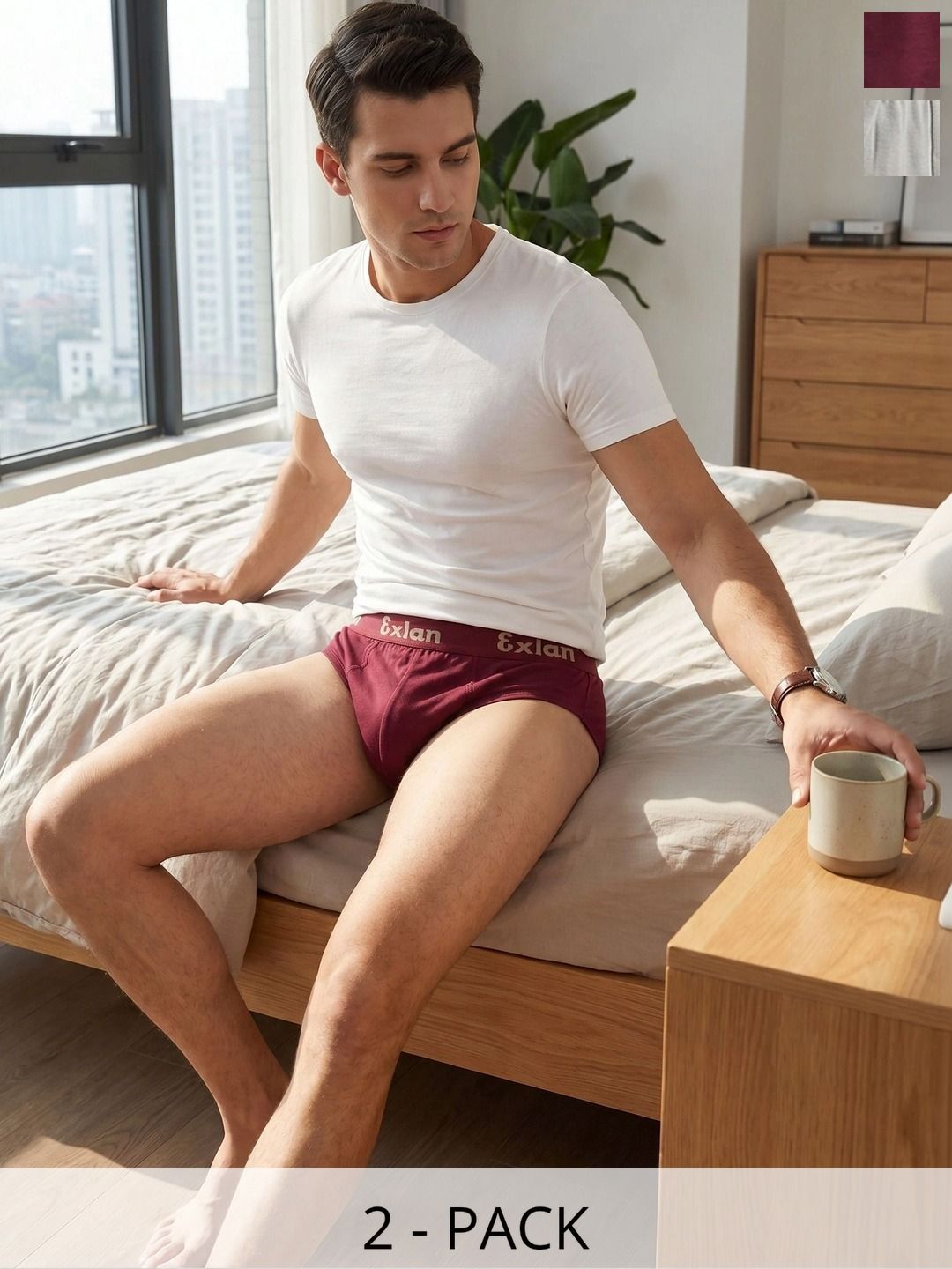 Exlan Men Pack of 2 Anti Bacterial Cotton Bikini-picture-26