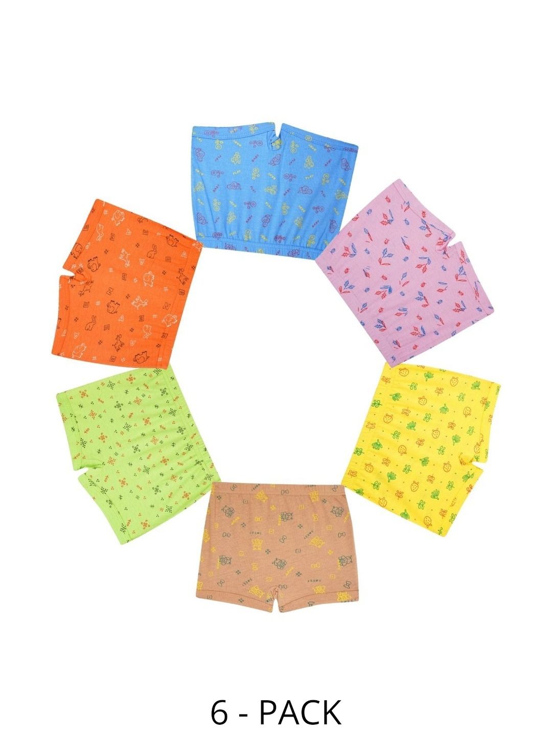 VIRUKSHAM Boys Pack of 6 Printed Assorted Cotton Boy Shorts-picture-18