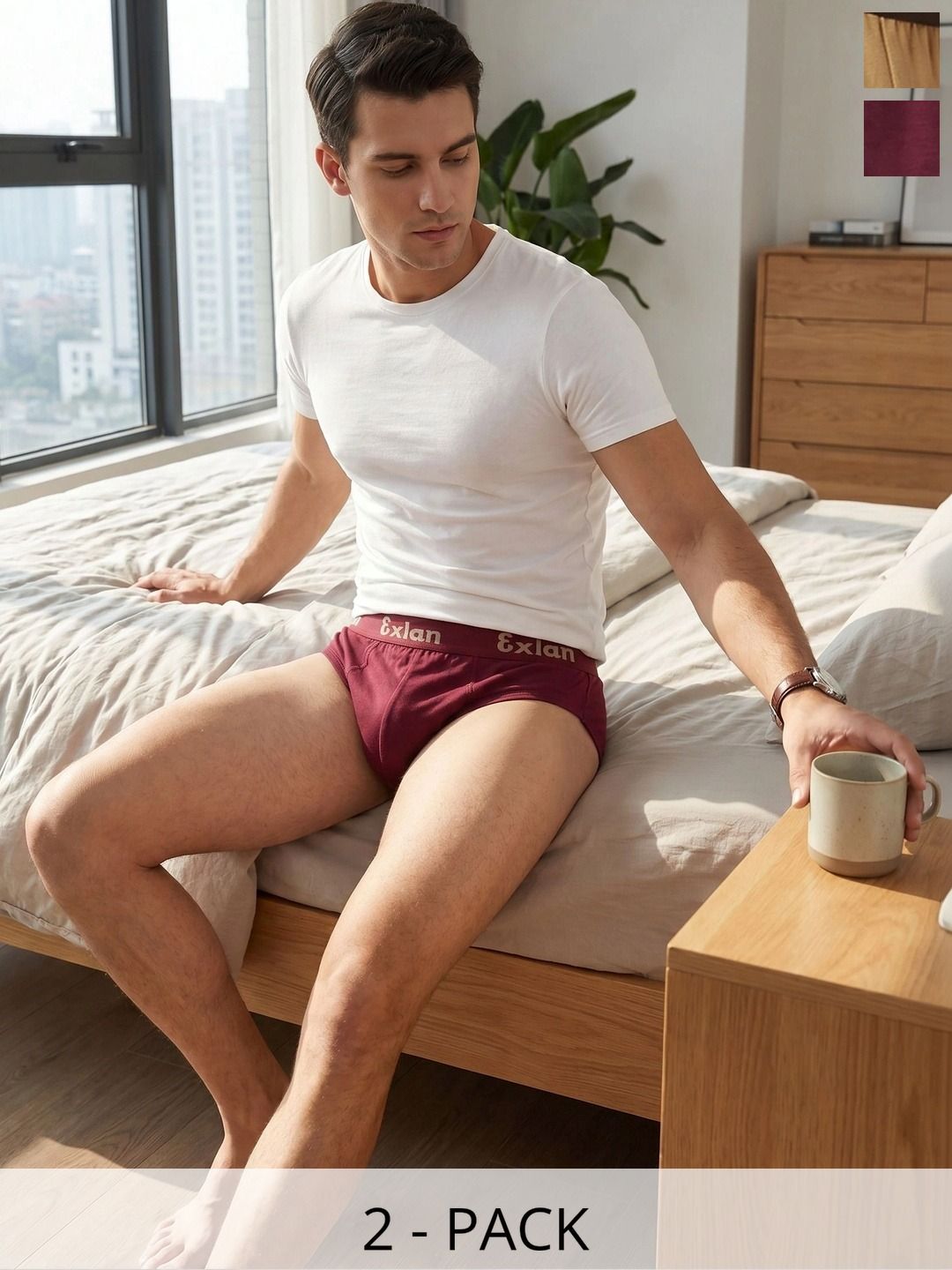 Exlan Men Pack of 2 Anti Bacterial Cotton Bikini-picture-50