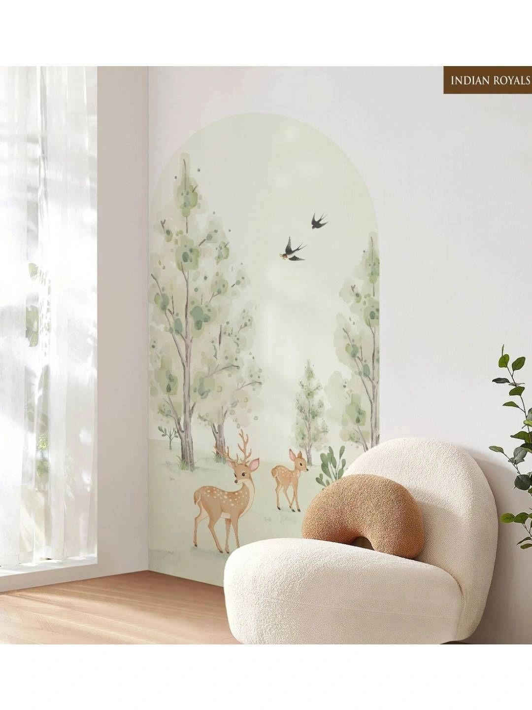 INDIAN ROYALS Green & Black Printed Self-Adhesive & Durable Wall Sticker-picture-28