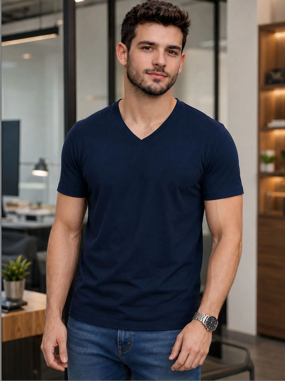 FBAR Men V-Neck T-shirt-picture-43