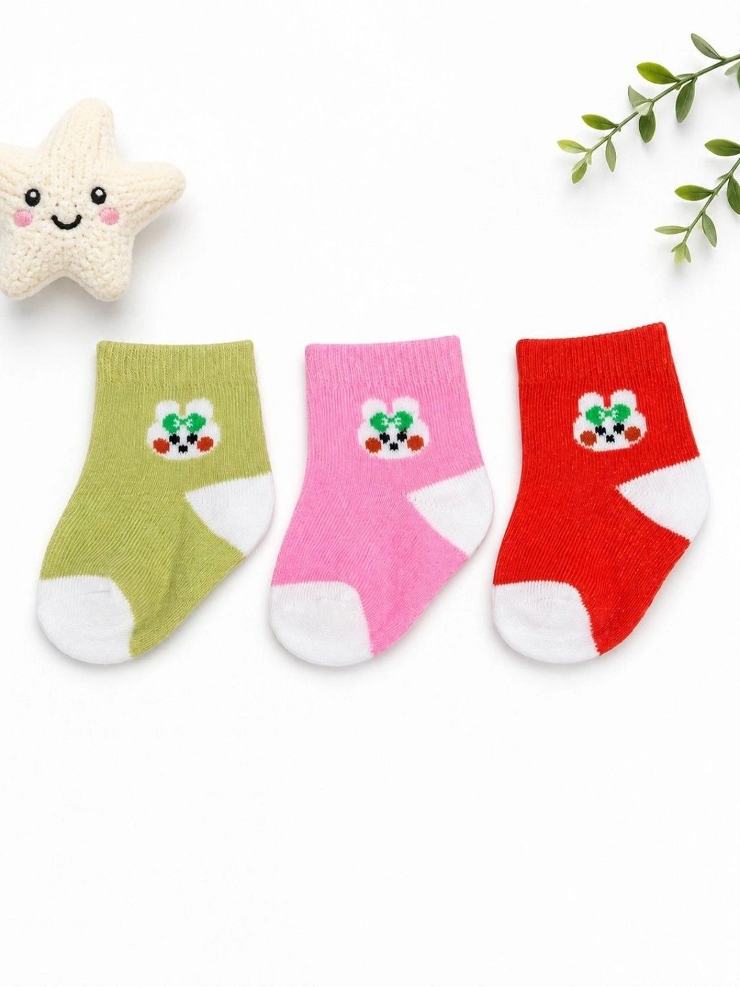 BAESD Unisex Kids Pack of 3 Cotton Blend Assorted Patterned Ankle Length Socks-picture-56